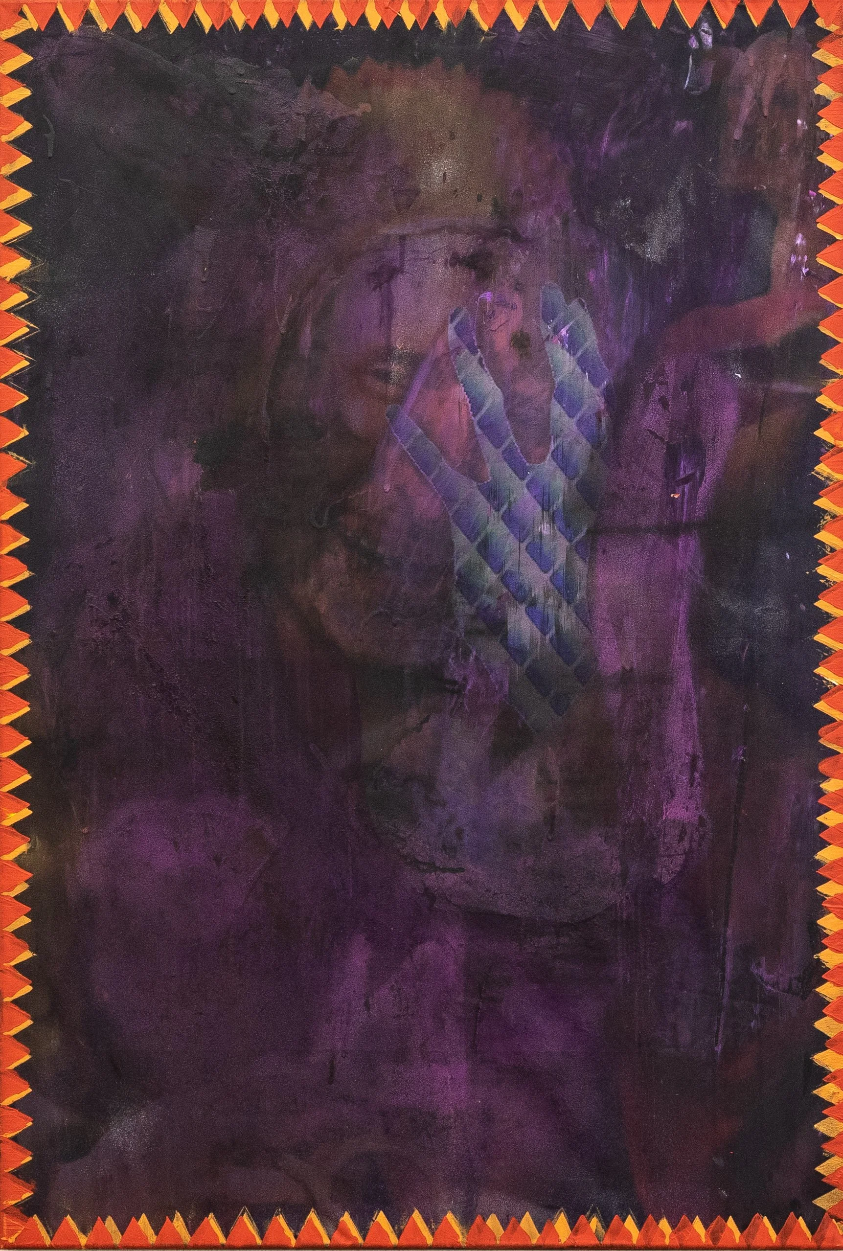 Don't shoot the messenger​ (paintings shouldn't have titles) - 110cmx75cm ​ - acrylic paint on printed flags
2022
