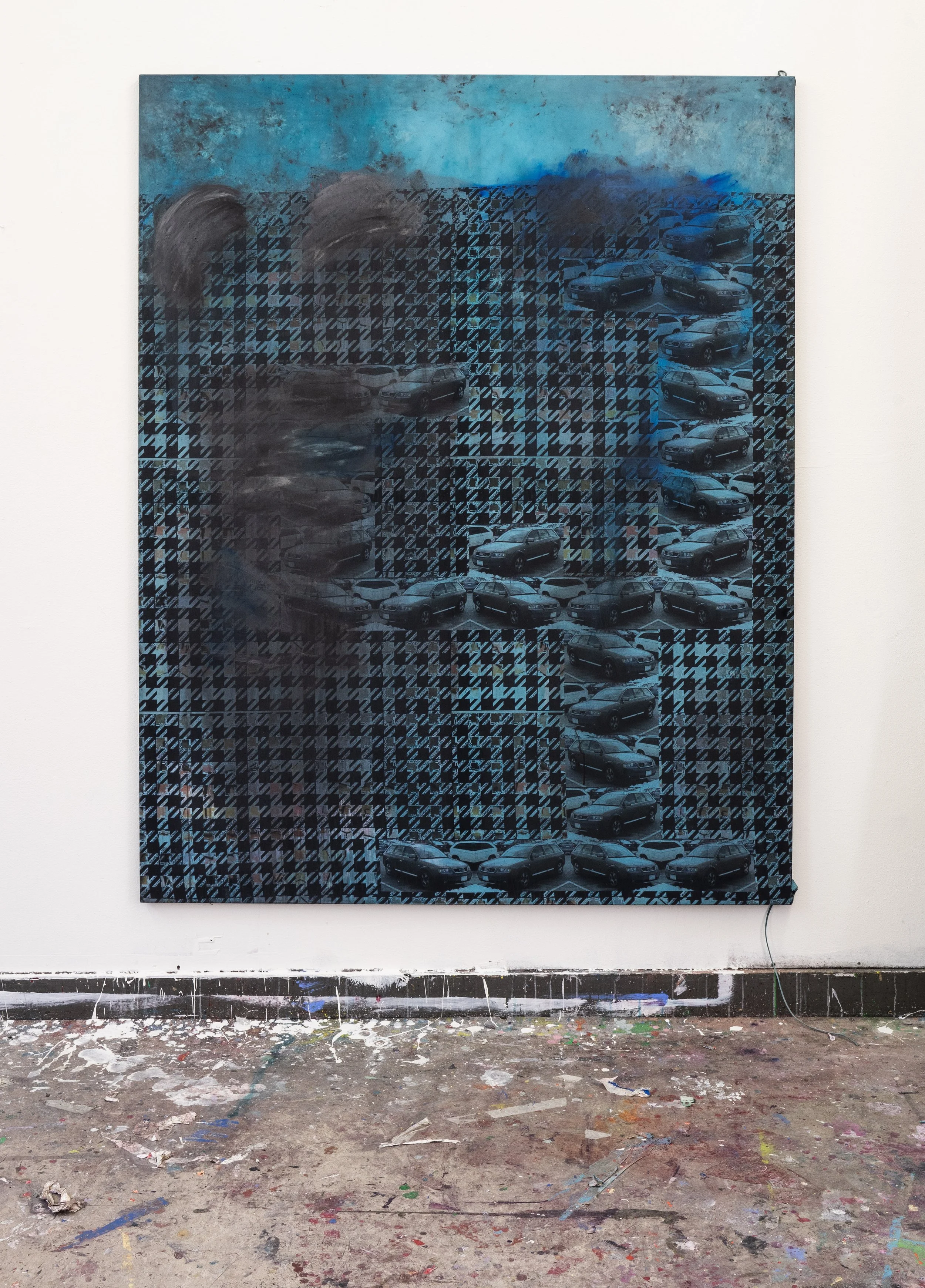I doubt, therefore I might be - 190cmx 150cm - acrylic paint on printed fabric - 2021