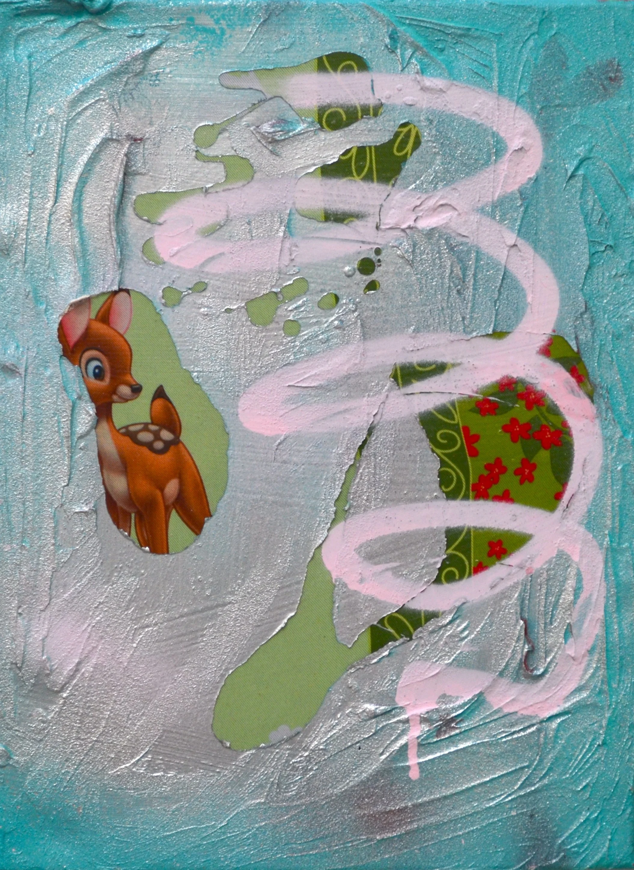 Artefact 1 of the annihilation of a theme park - 40cmx30cm - acrylic and fabric on canvas- 2017