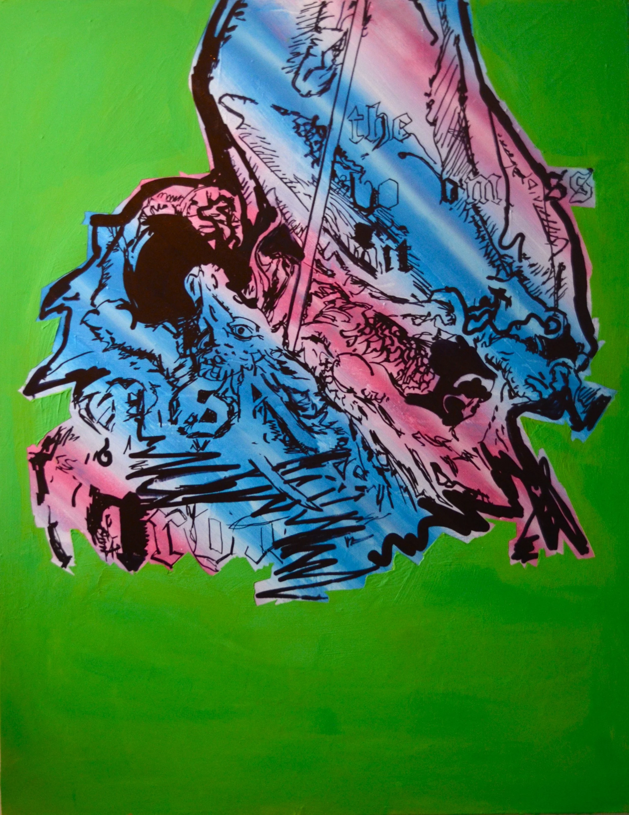 No rising - 180cmx140cm - Acrylic paint and alcohol ink on canvas - 2017