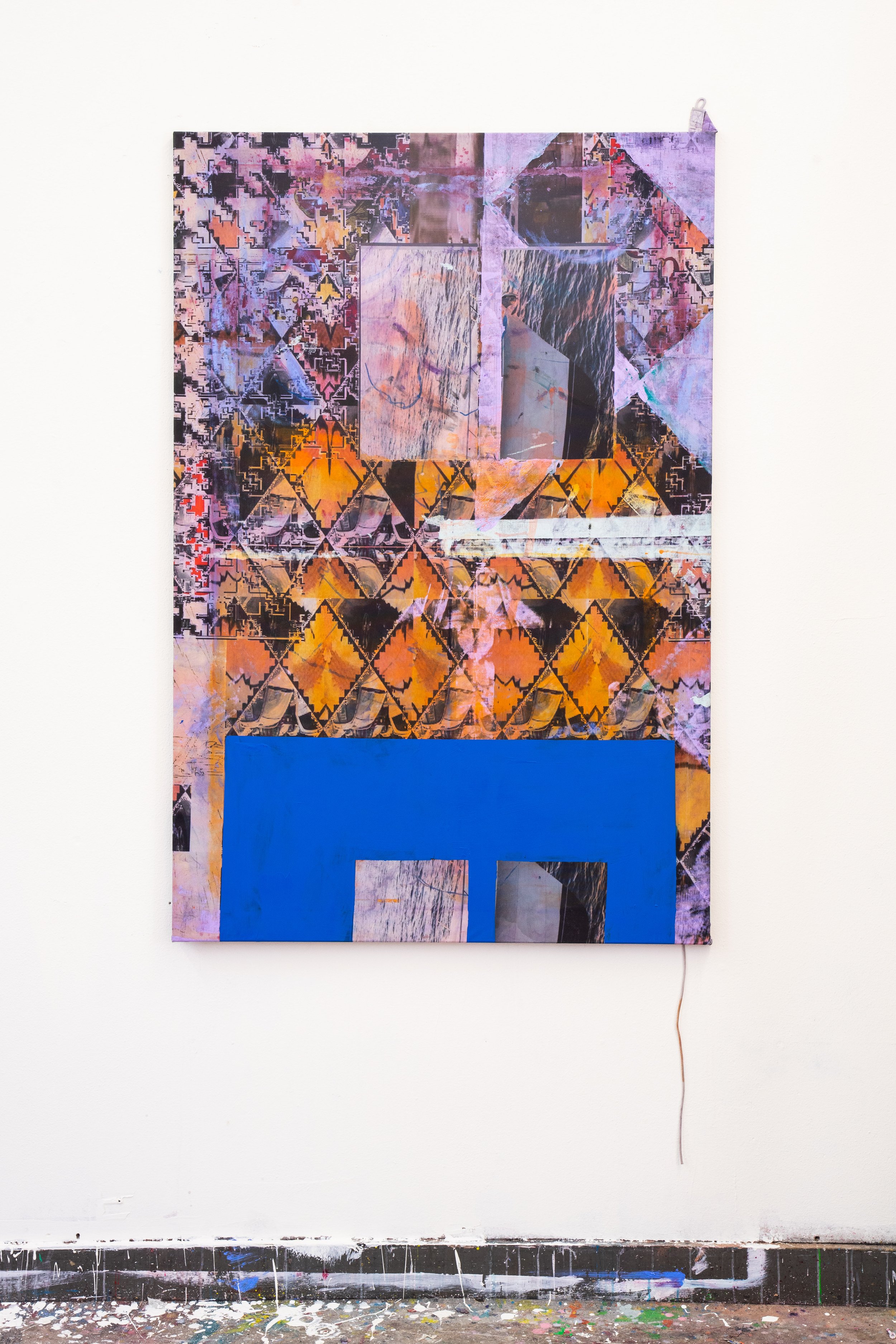 Magicians do it with mirrors - 150cmx 120cm - acrylic paint on printed fabric - 2021