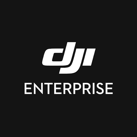 Dji Enterprise logo on a black background.