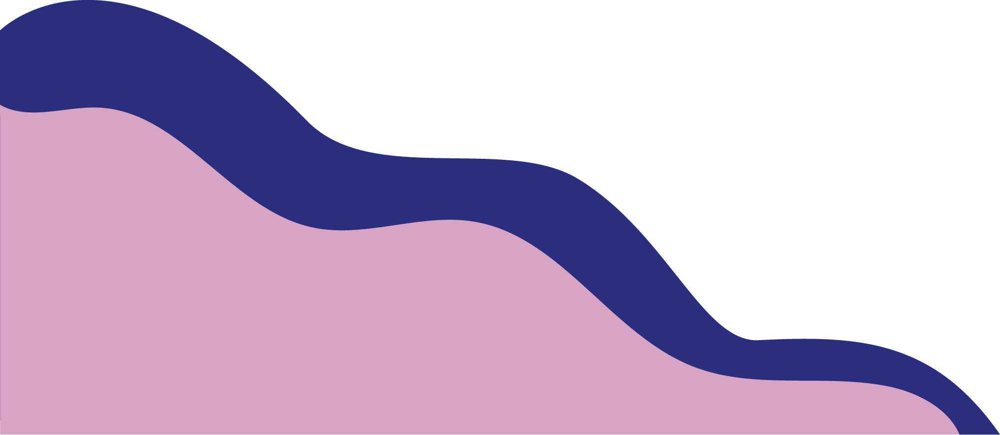 Abstract navy blue and pink wavy shapes on a black background