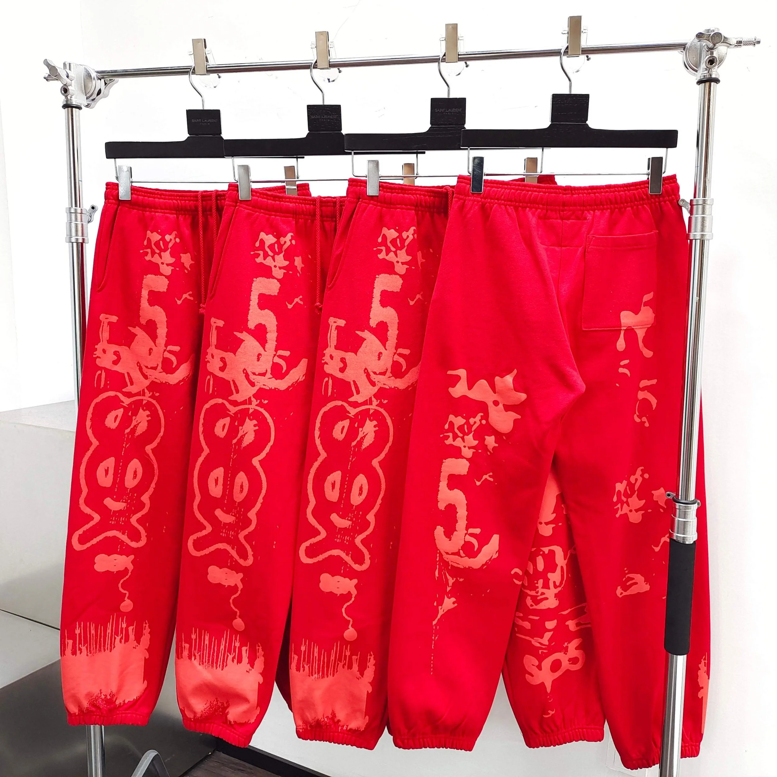 Vibrant Red Spider Sweatpants