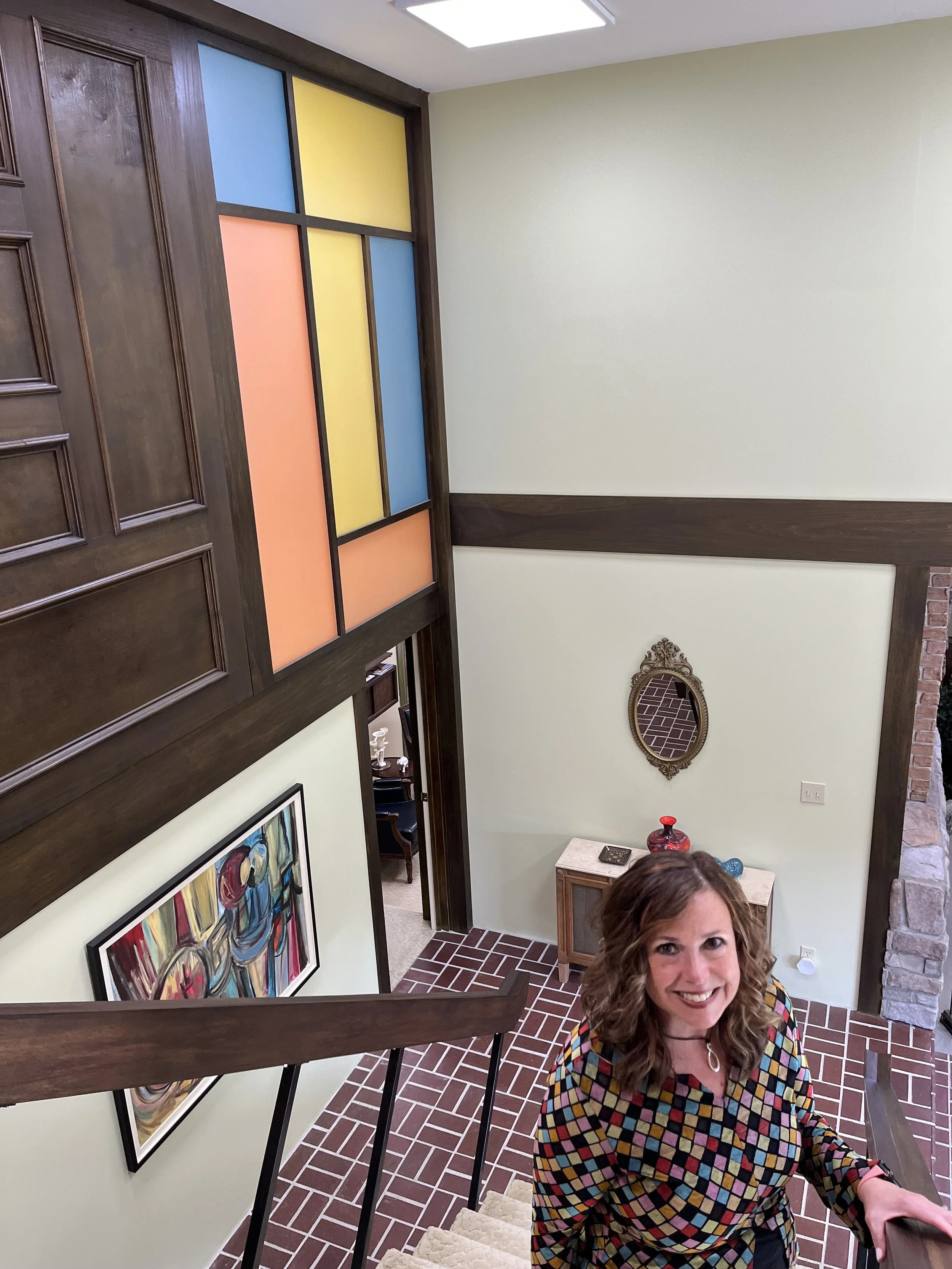 Missy living out her dreams in The Brady Bunch house.