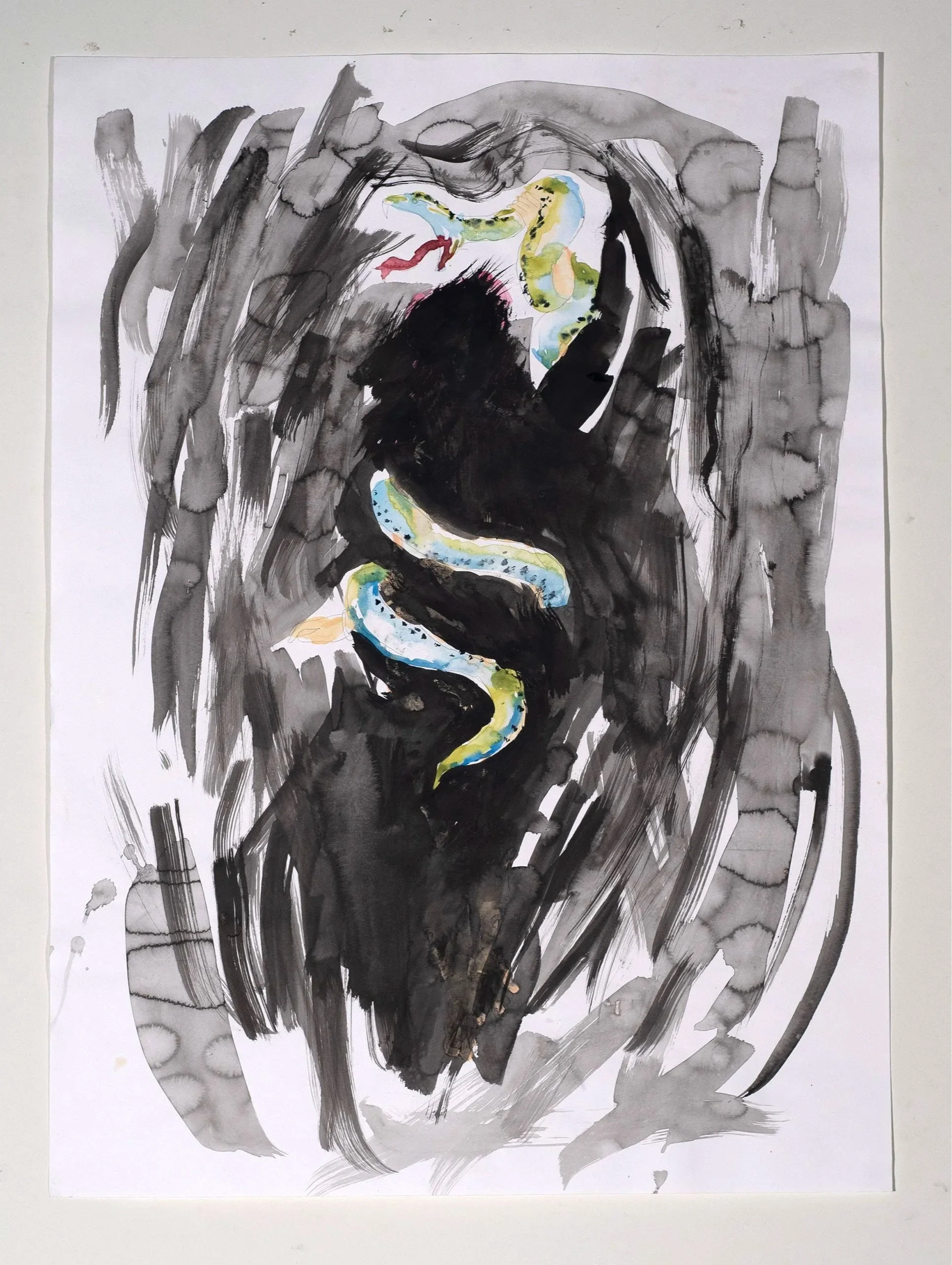 2025, watercolor on paper, 30 x 22 in.