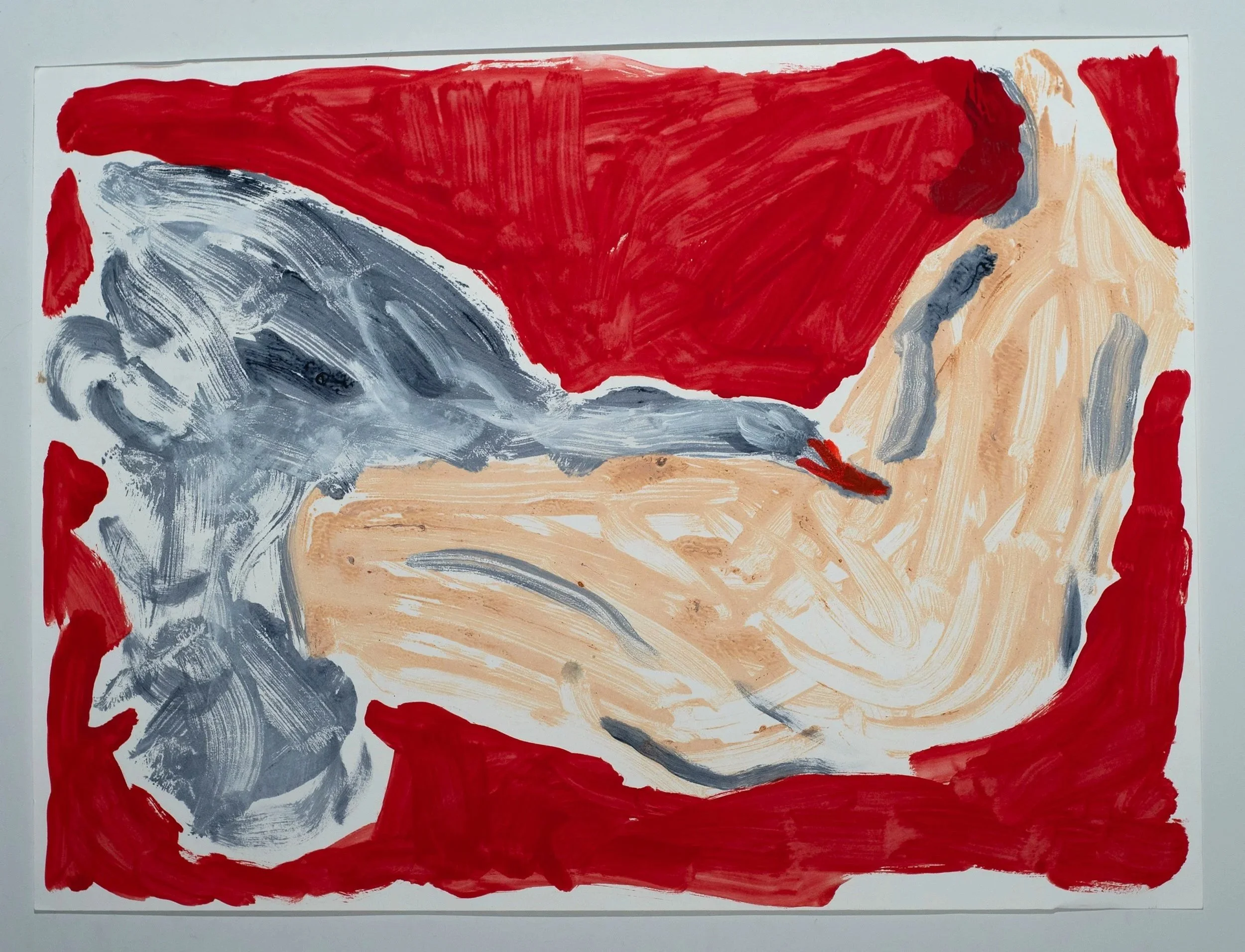 Watercolor, gouache, and monotype on paper, 22 x 30 in.