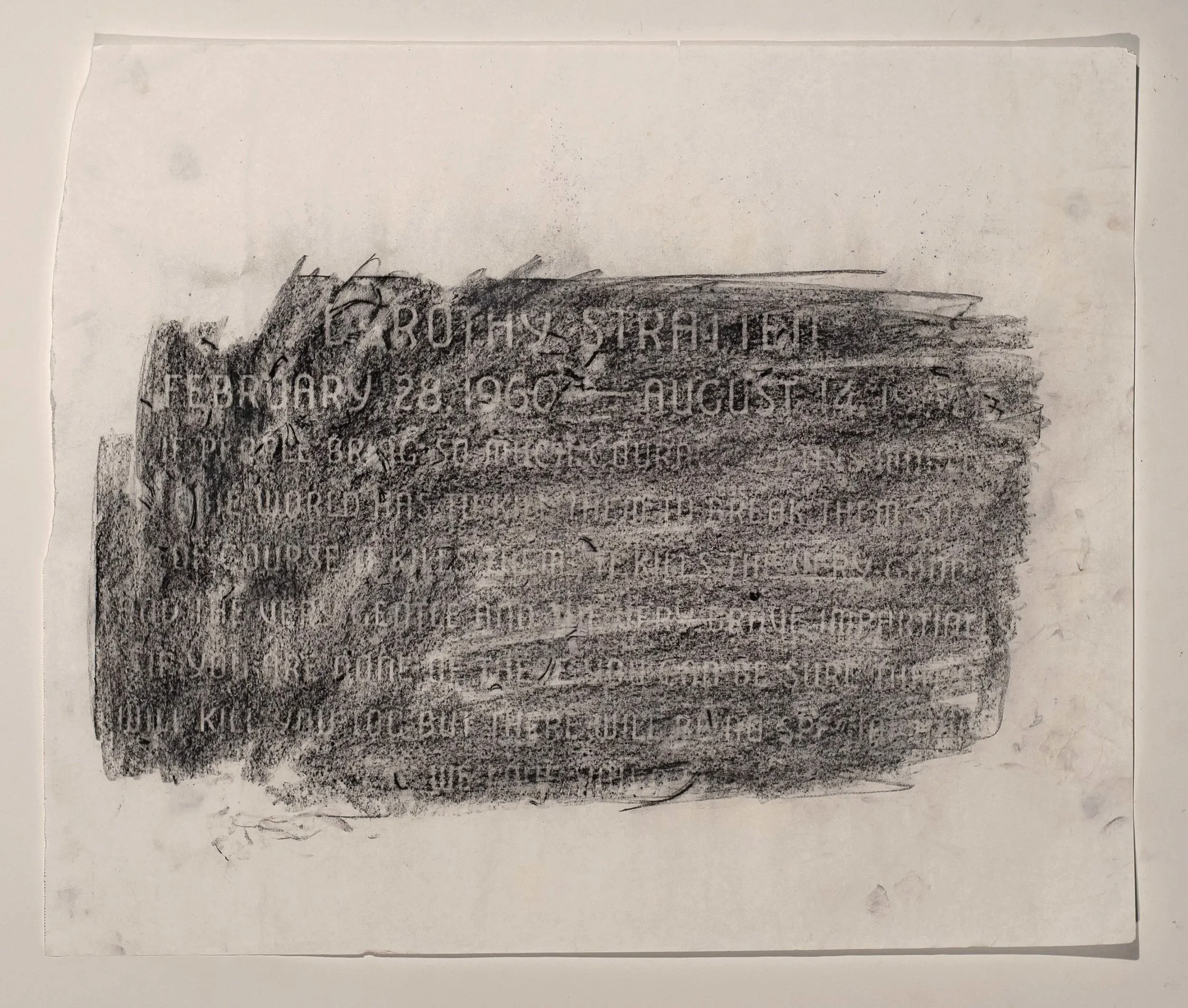 2025, charcoal rubbing on paper, 27 x 32 in.