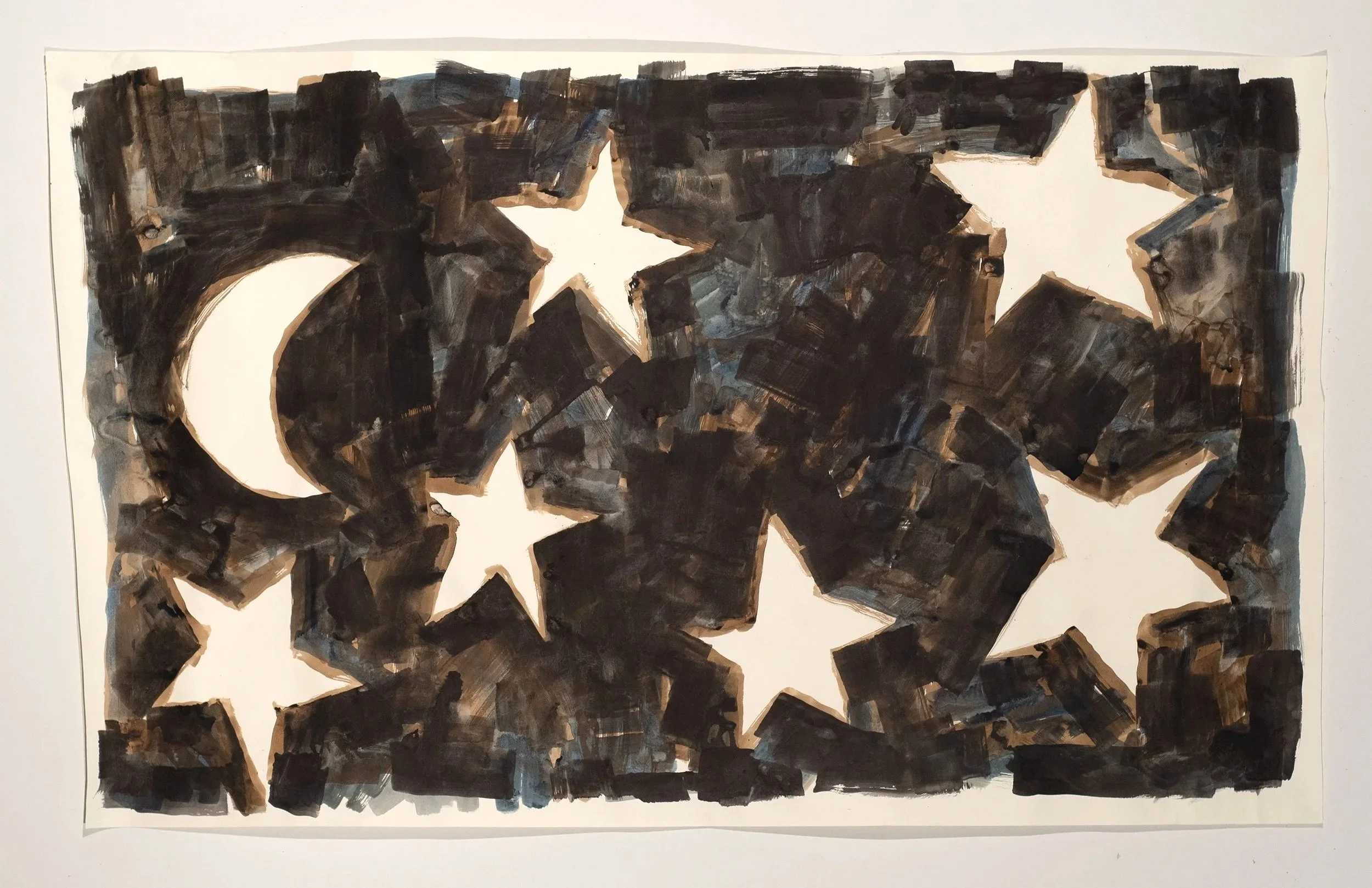 2025, acrylic on paper, 42 x 71 in.