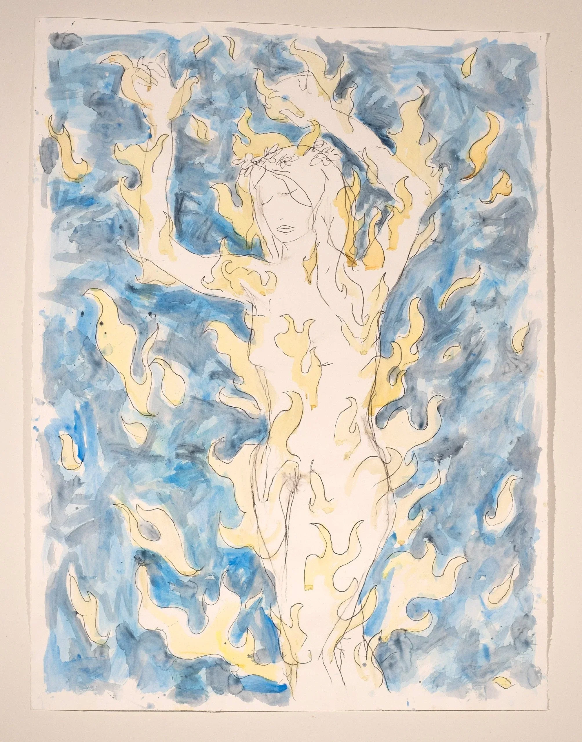 2026, watercolor on paper, 67 x 50 in.