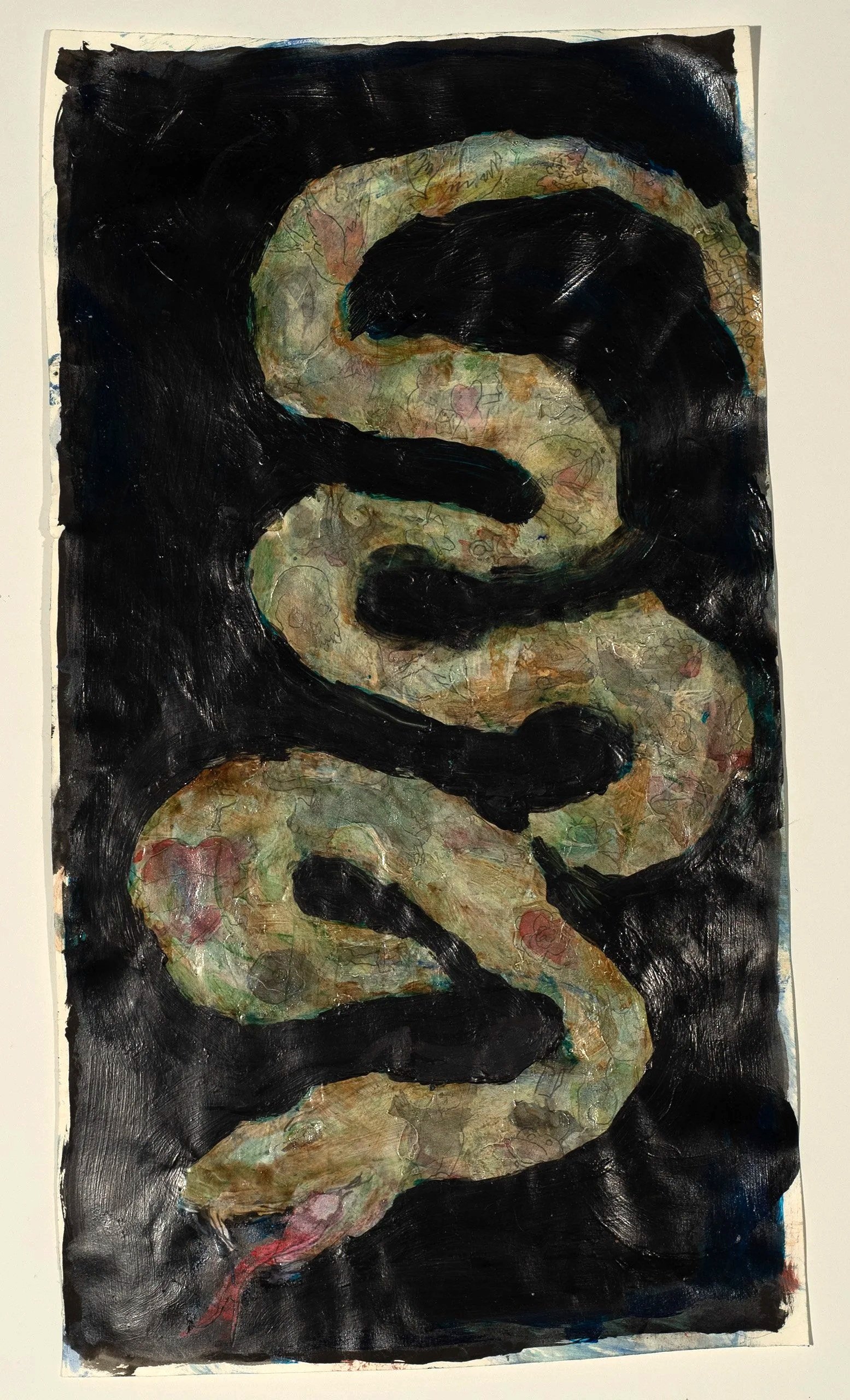 2025, watercolor and acrylic, 23 x 13 in.