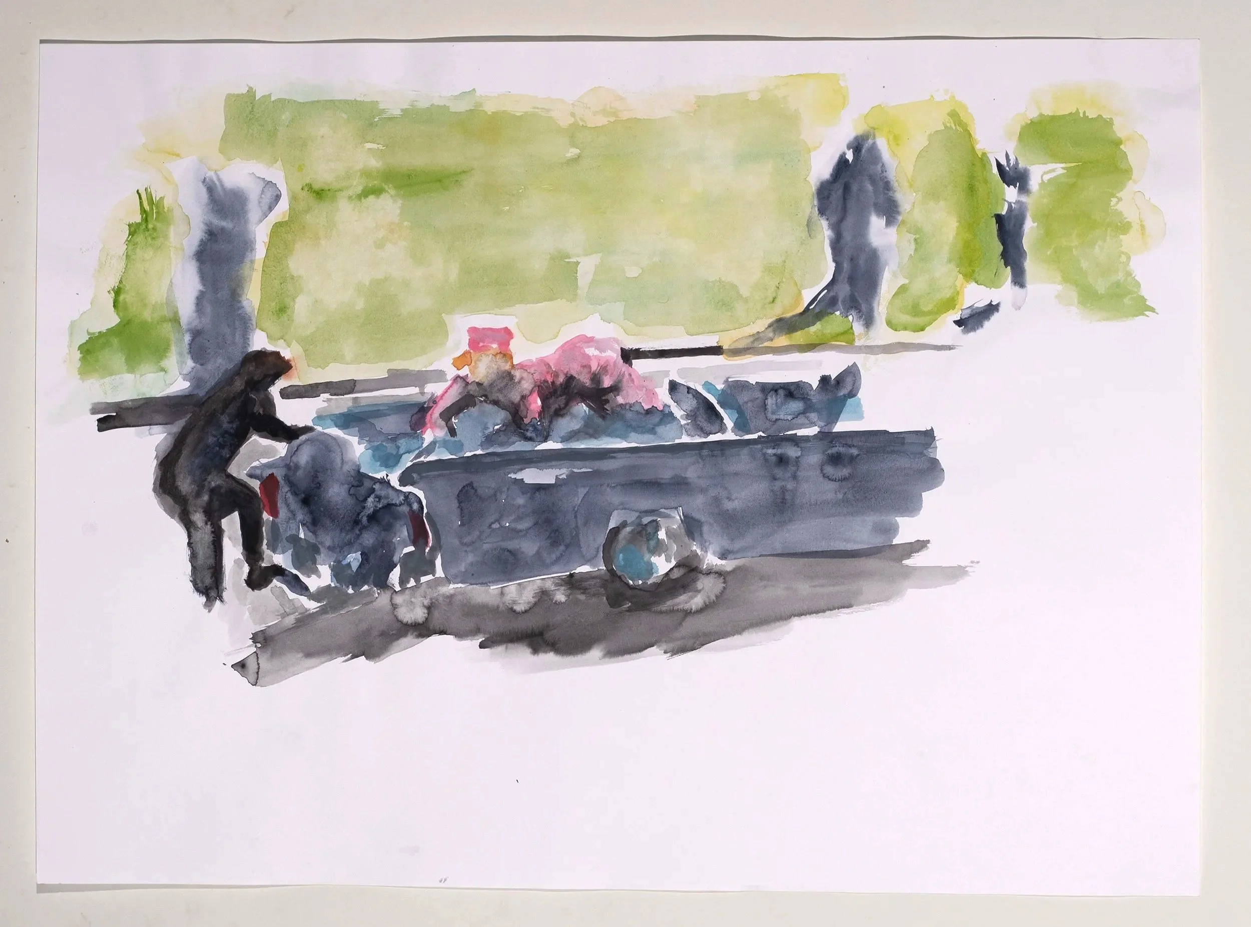2025, watercolor on paper,  22 x 30 in.