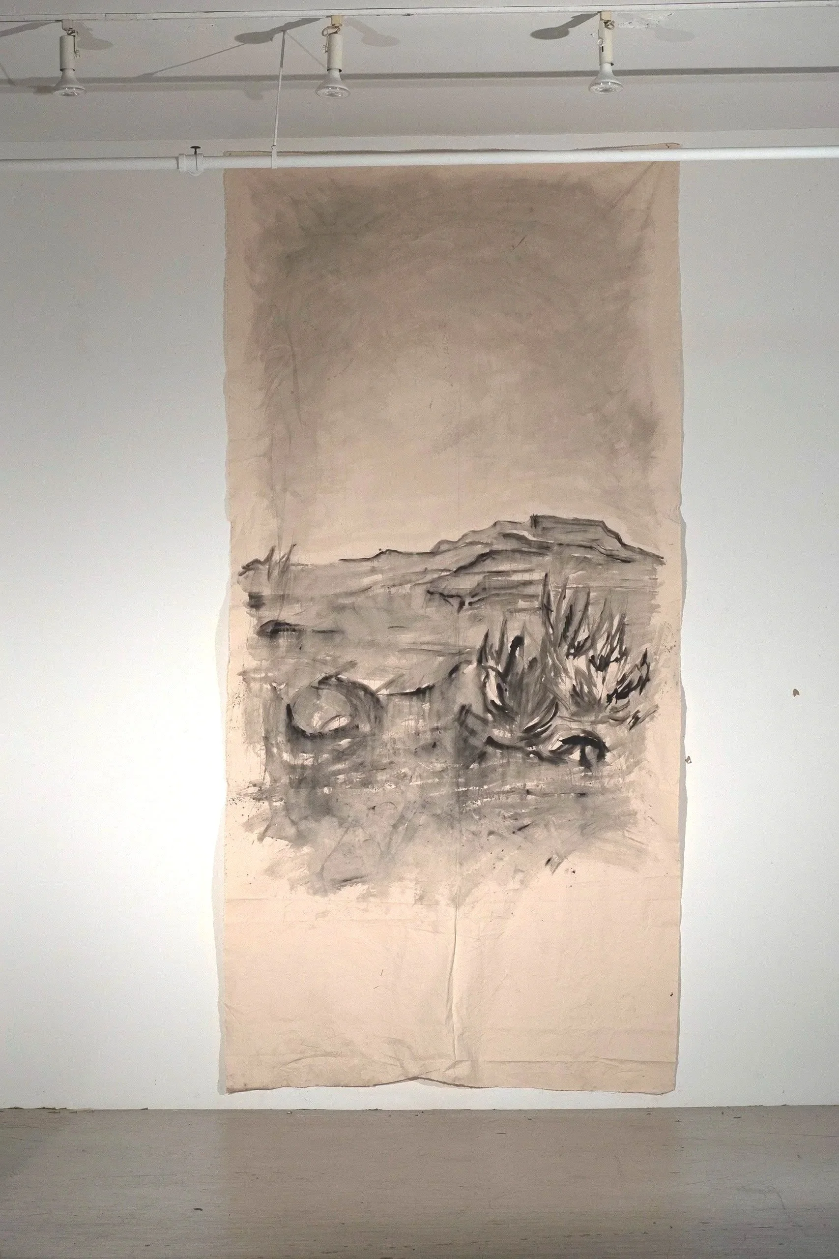 2020, ink wash on canvas, 140 x 71 in. (9 x 6 ft.)