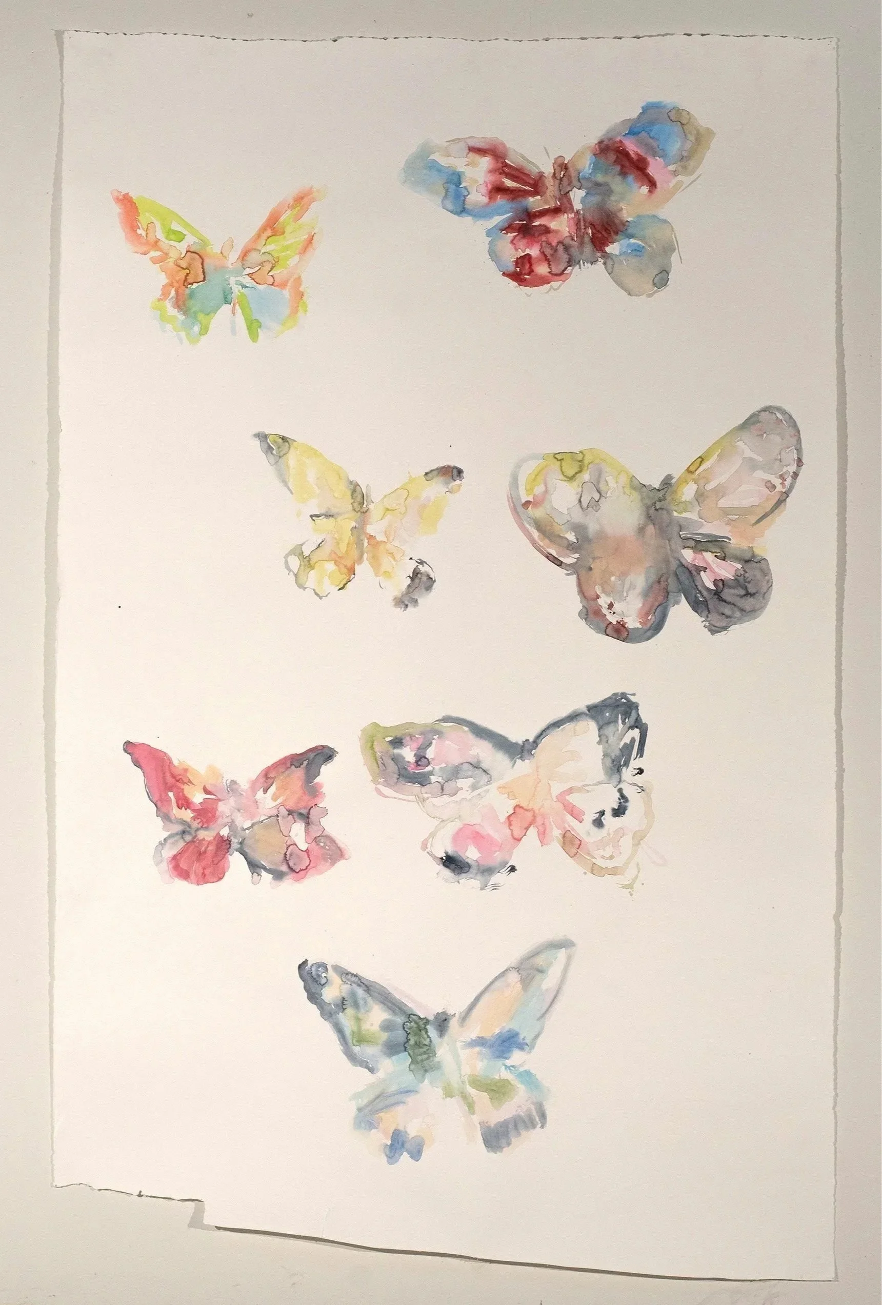 2025, watercolor on paper, 78 x 50 in.