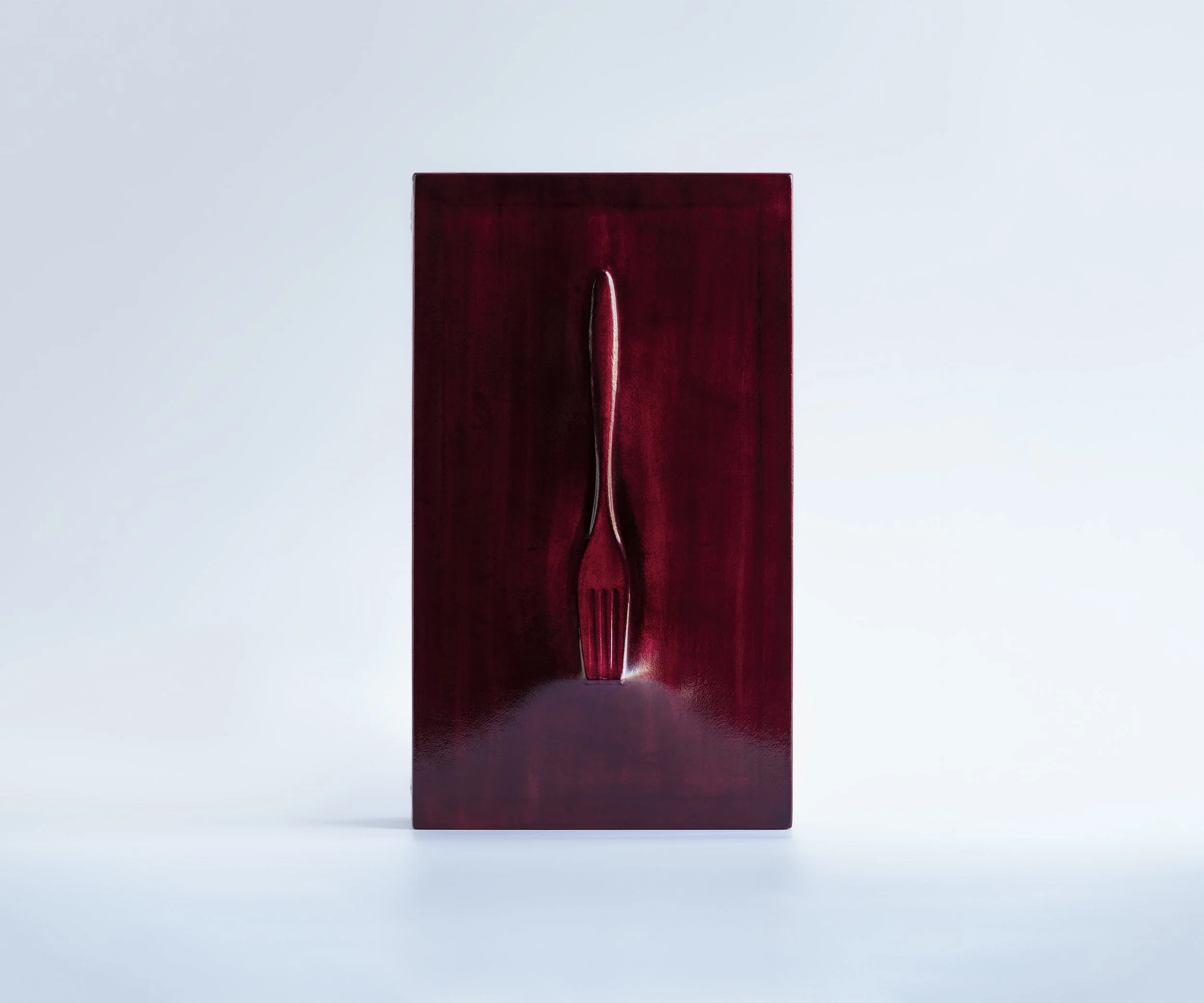   CRUCIFIXION     Category:  &nbsp;2.5-Dimensional Leatherwork   Year of Execution:   2021   Dimension:   33cm x 48cm x 8cm   Technique and Material:   Aluminum-Tanned Leather, Structured by Architectonic Wooden Frame /  Wet Molding and Dyeing   Conc