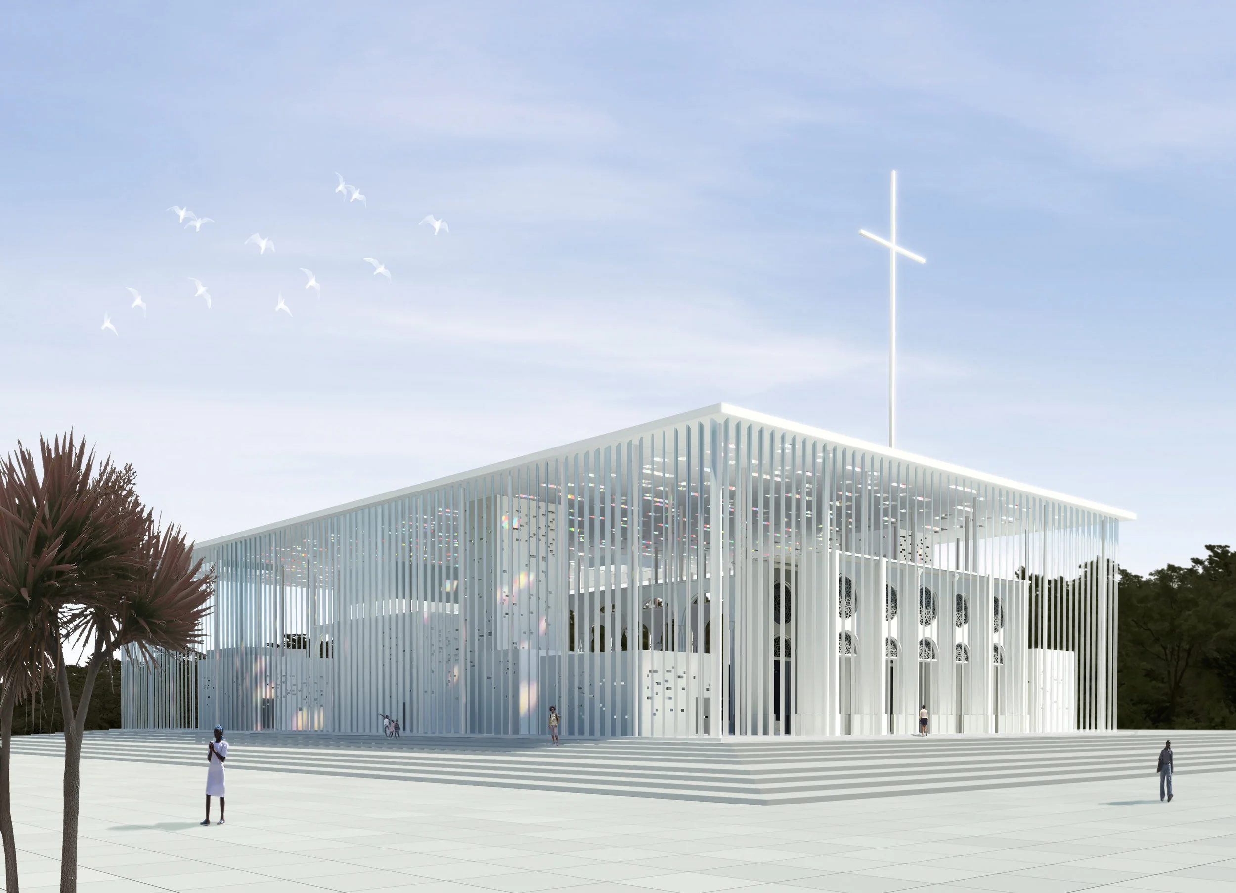   HEAVENLY SPECTRUM    Type:&nbsp;  International Architectural Competition   Programme:  &nbsp;Reconstruction of a Collapsed Cathedral   Organiser:  &nbsp;Notre Dame de l'Assomption   Location:  &nbsp;Port-au-Prince, HAITI   Note:&nbsp;  Exhibited a