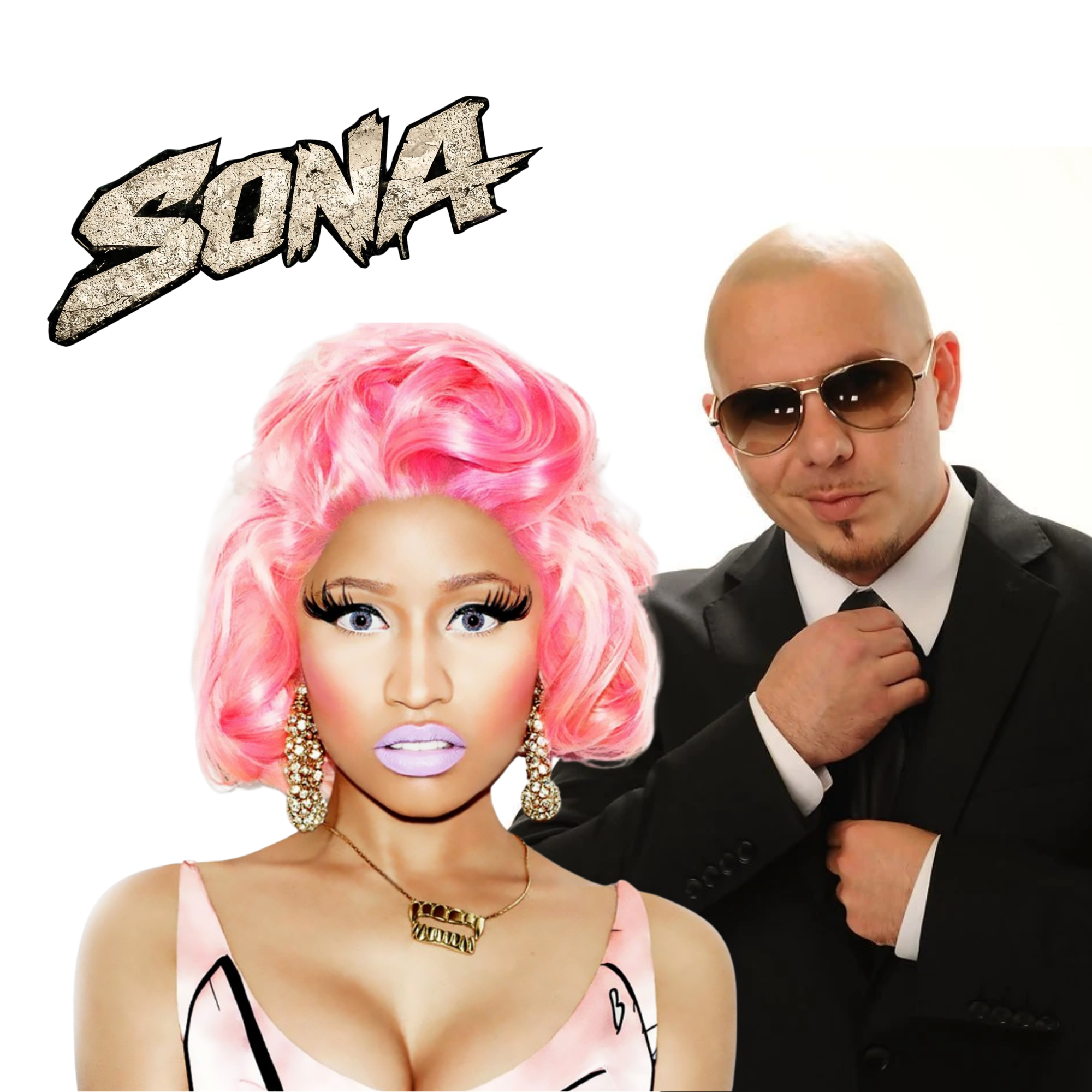 A photo of Niki Minaj and Pitbull together.