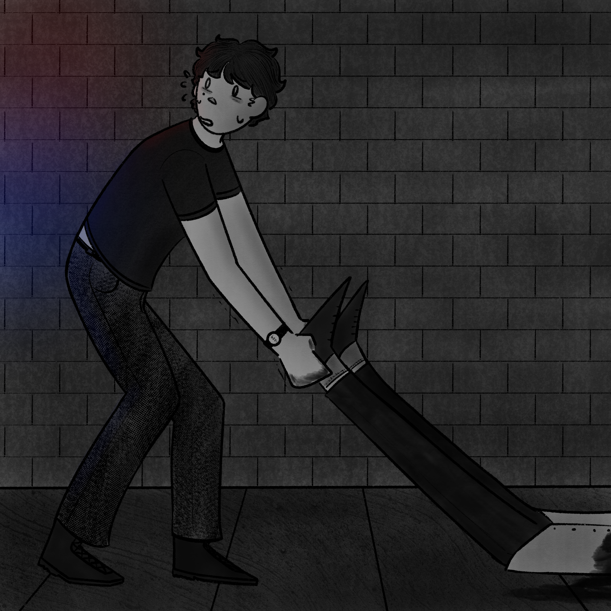 2025 Inktober prompt:  Heavy . Silver Key winner in the 2026 Scholastic Art & Writing Awards.