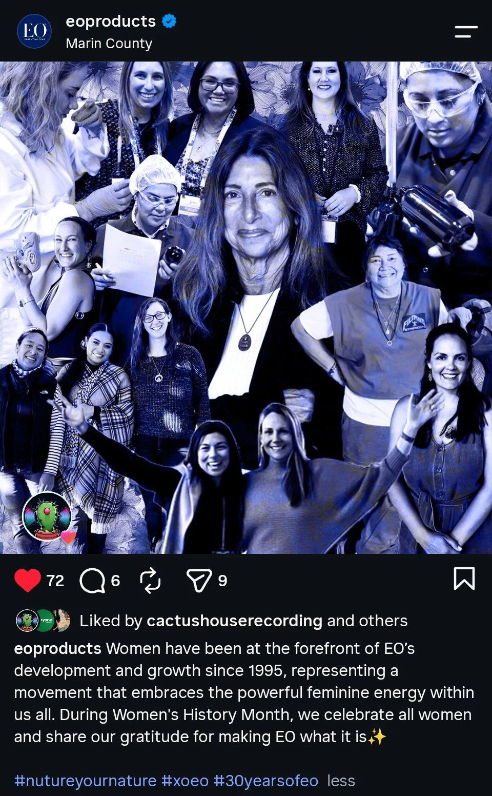 Group of diverse women, some in work attire, celebrating Women's History Month, in a professional or conference setting.