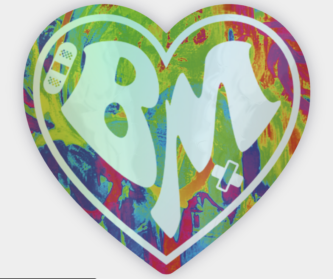 "BM" Heart Logo 3" Holographic Sticker