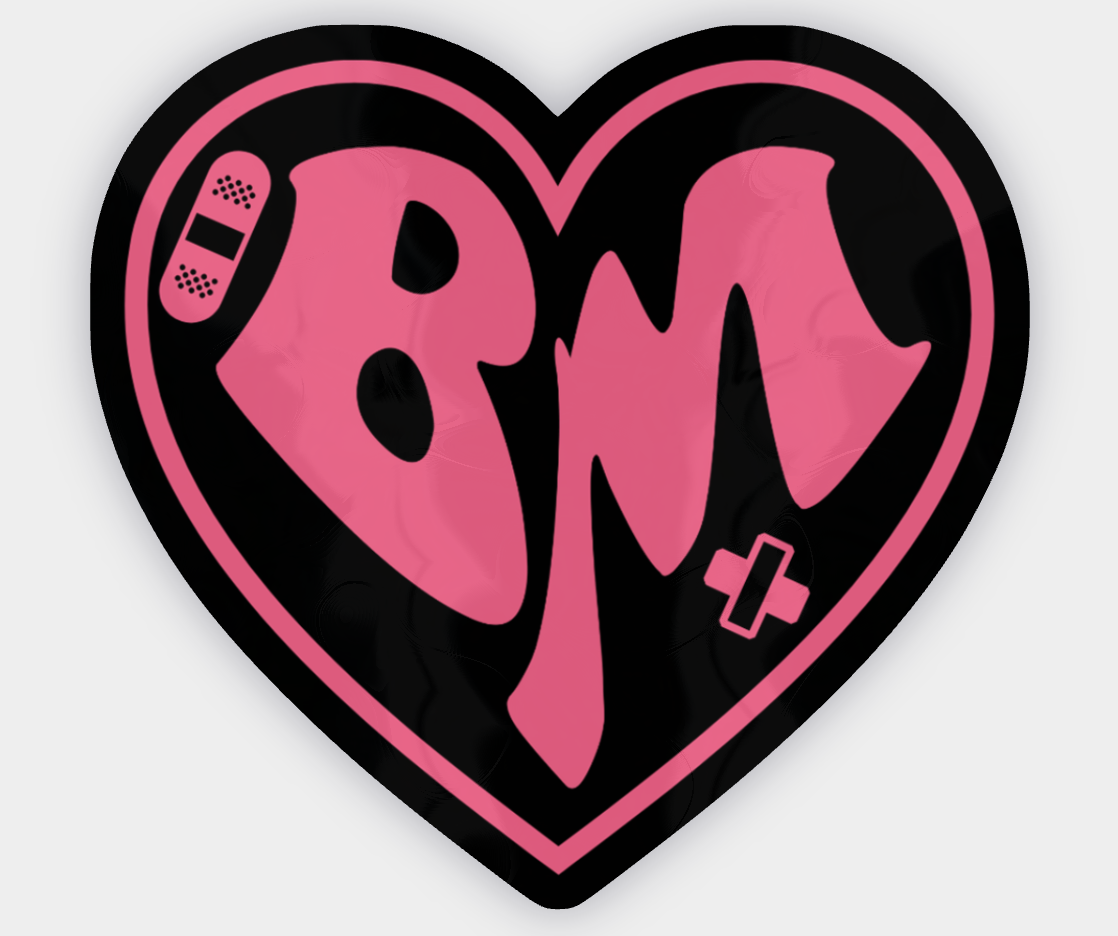 "BM" Heart Logo 2" Vinyl Sticker