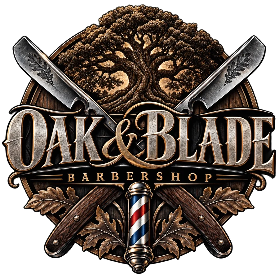 Logo for Oak & Blade Barbershop