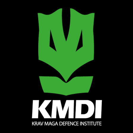 Logo of Krav Maga Defence Institute with a stylized green fist and black text