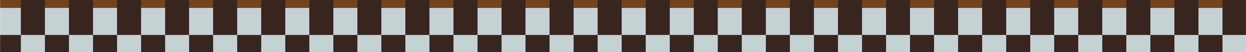 A digitally created horizontal pattern of interlocking white and brown checkered squares, forming a grid of repeating geometric shapes.