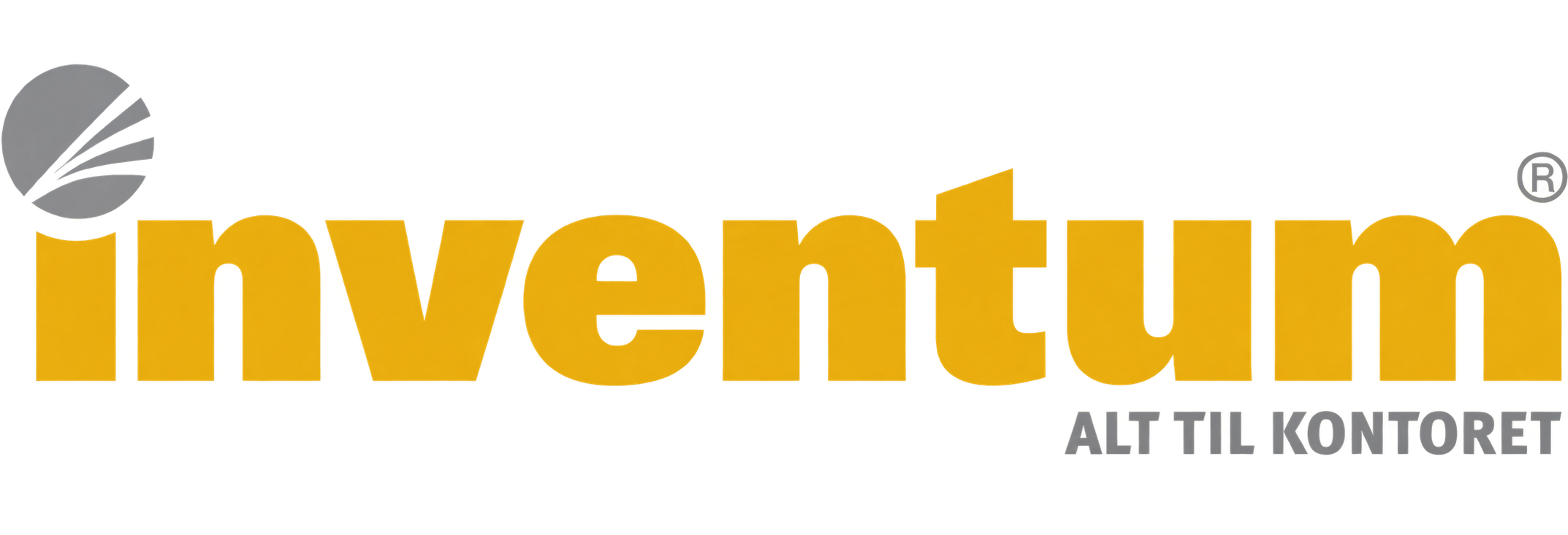Logo for inventumkjeden, med teksten "inventum alt til kontoret" i stort, gult med svart bakgrunn og en liten grafisk figur til venstre.
