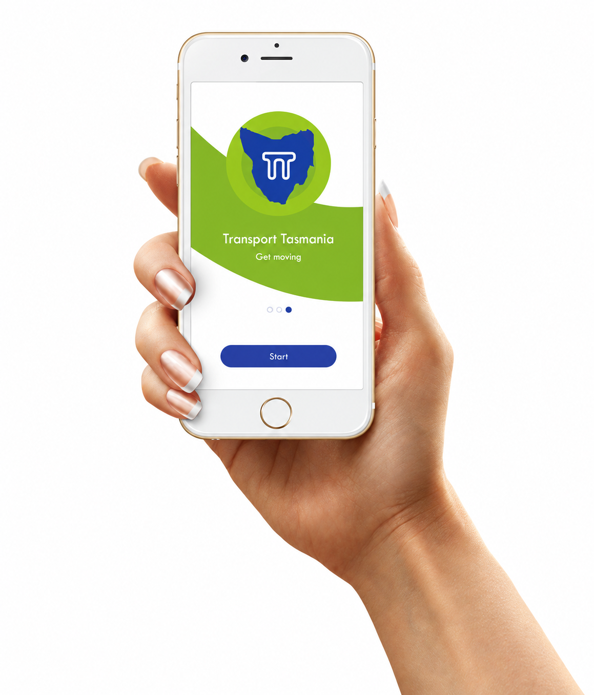 Hand holding Tasmania transport app.png