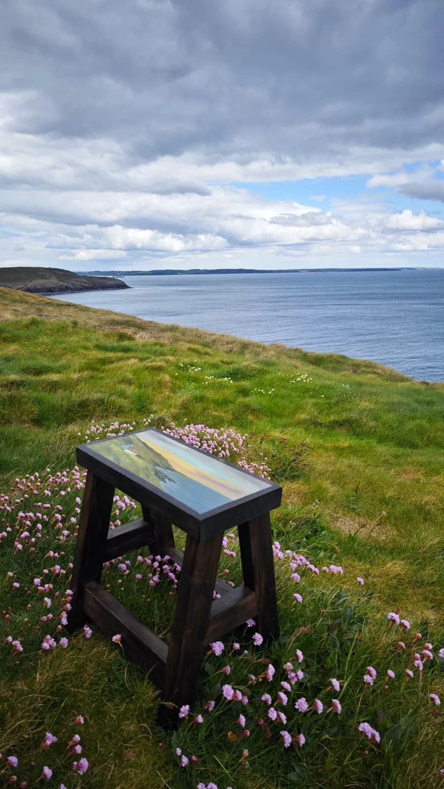 Where the Heart Rests – hand‑painted Irish pine side table