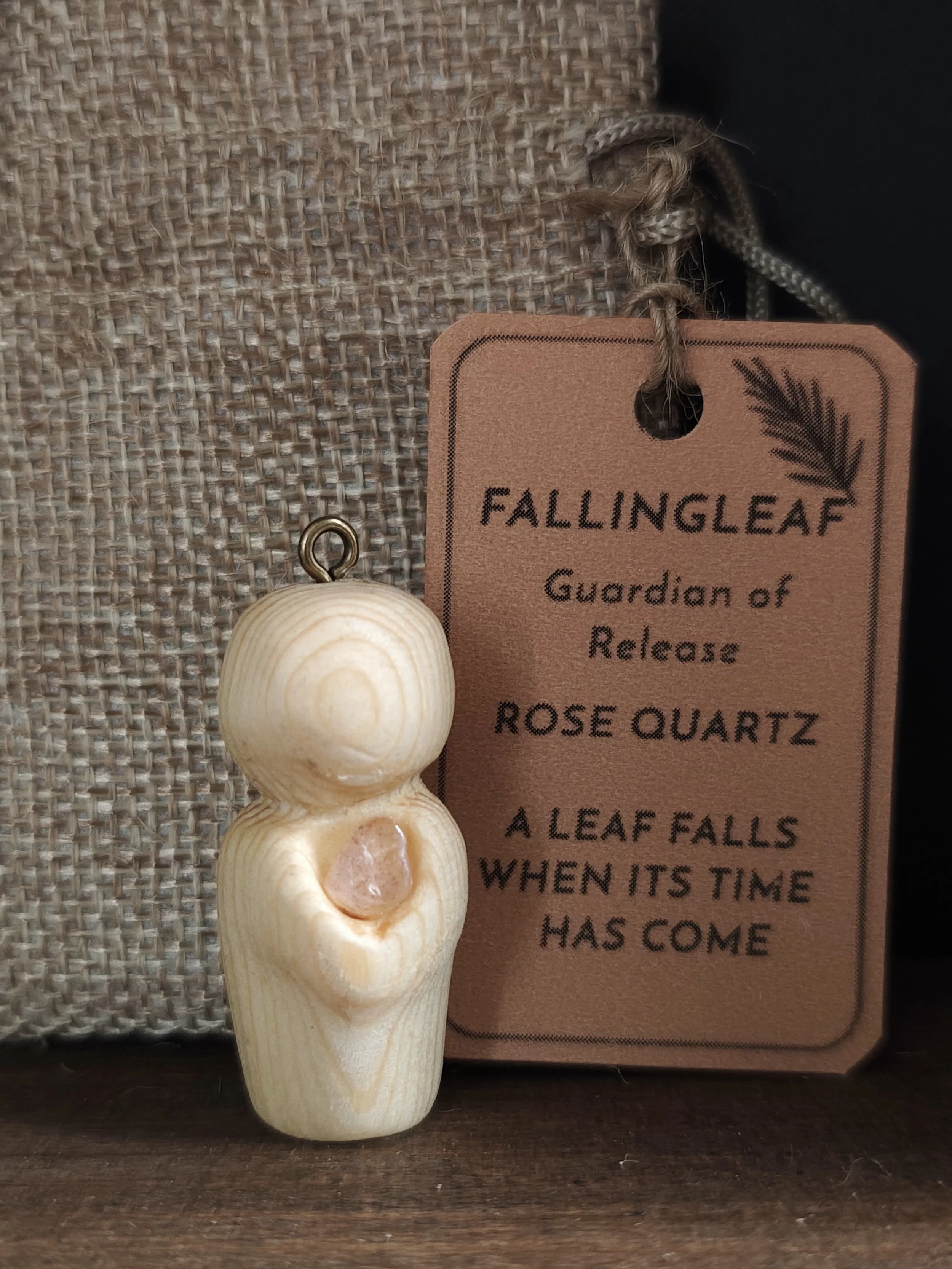 Fallingleaf (Release)-  Hand- carved Irish pine guardian