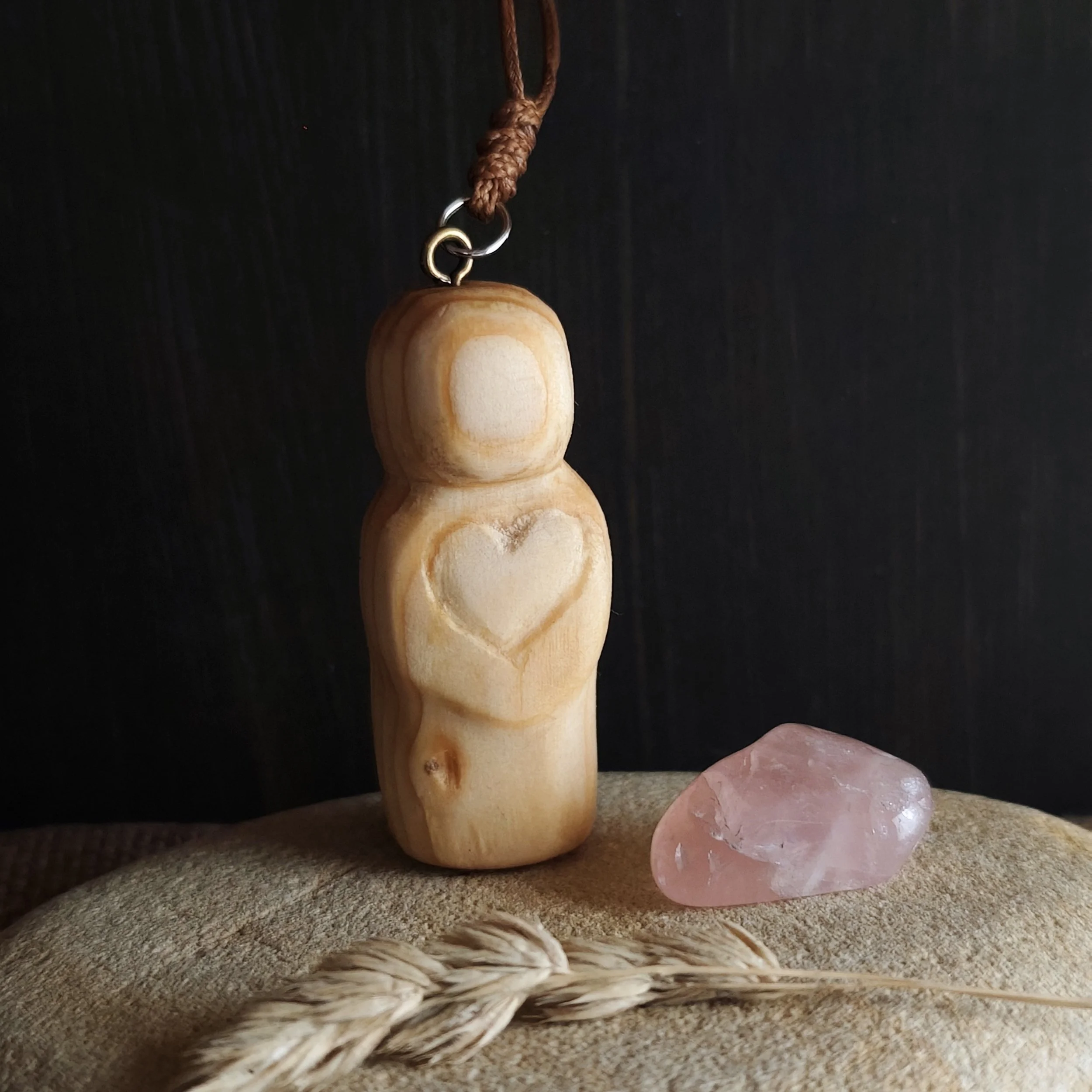 The Heartkeeper (quiet love)-  Hand‑carved Irish pine keeper