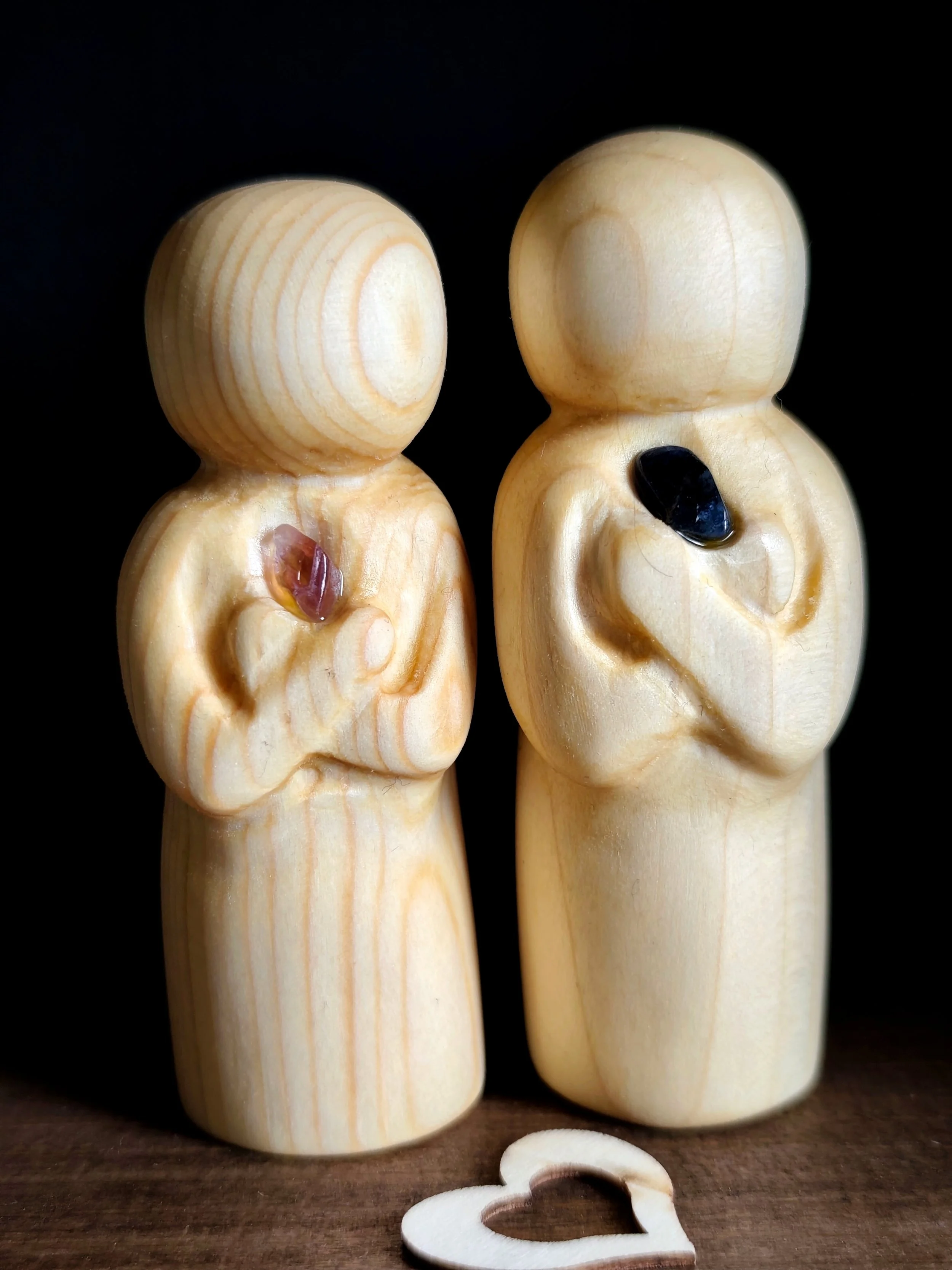 Whisperers – Hand‑carved Irish pine couple guardians