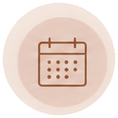 Simple illustration of a calendar icon with a grid of dates