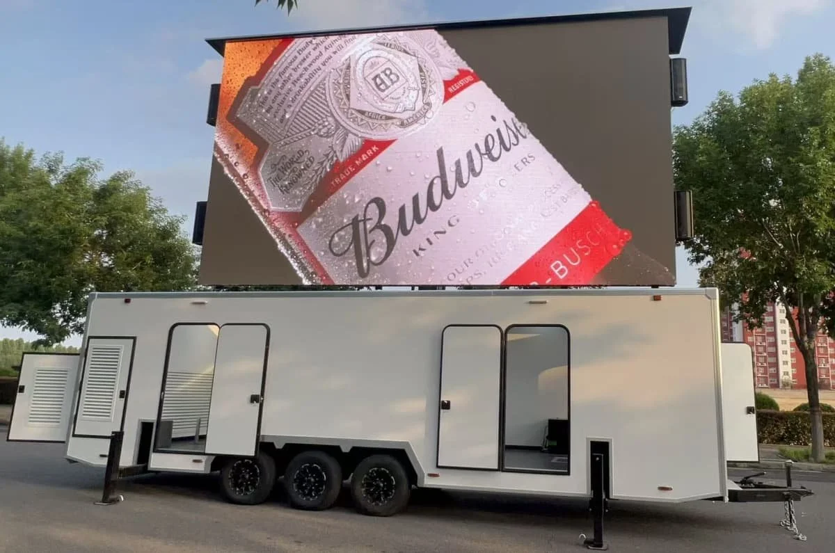 23 ft. wide x 13 ft. high - Self Powered - Wind and Rain proof - 4K LED Video Wall Trailer