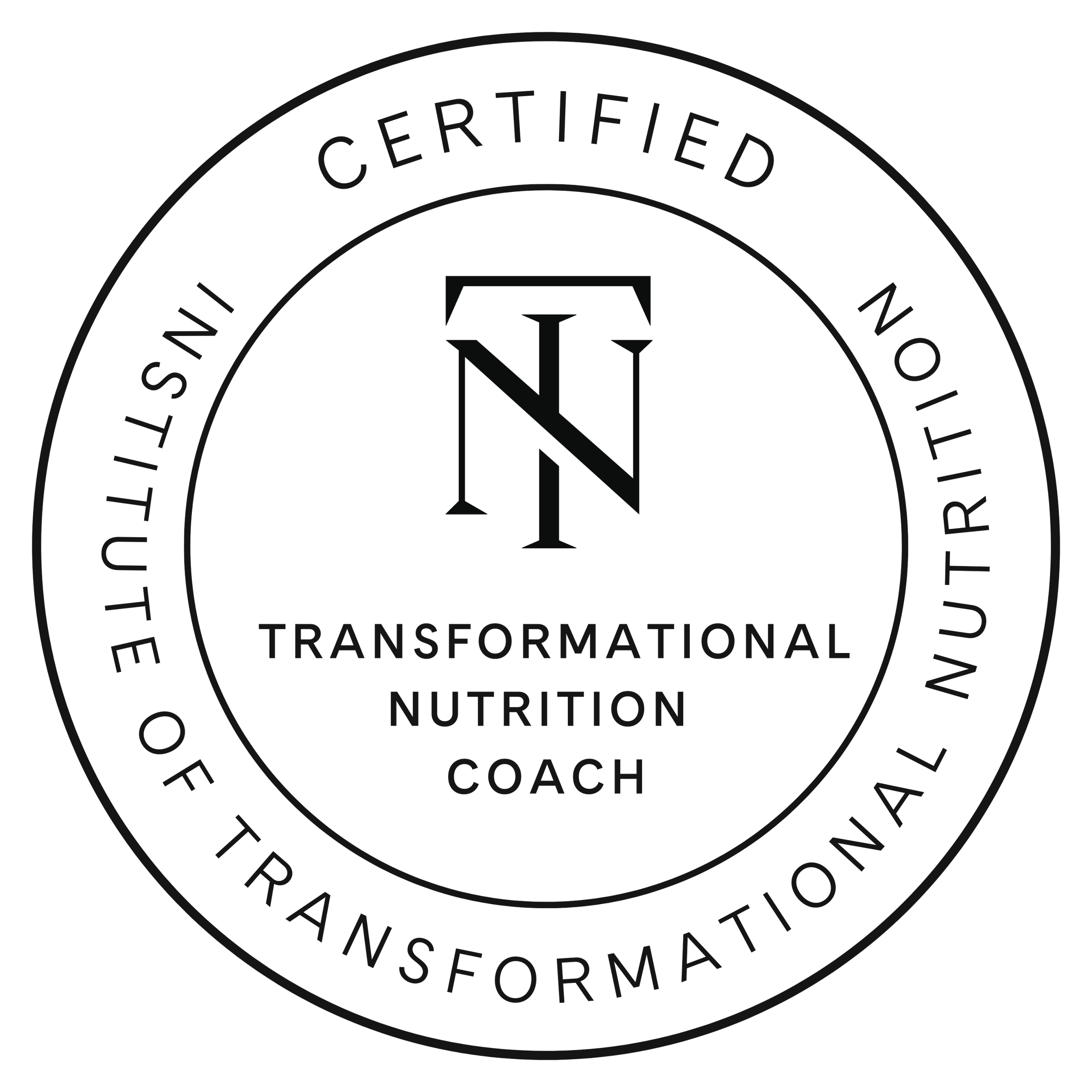 Certified Transformational Nutrition Coach badge from the Institute of Transformational Nutrition