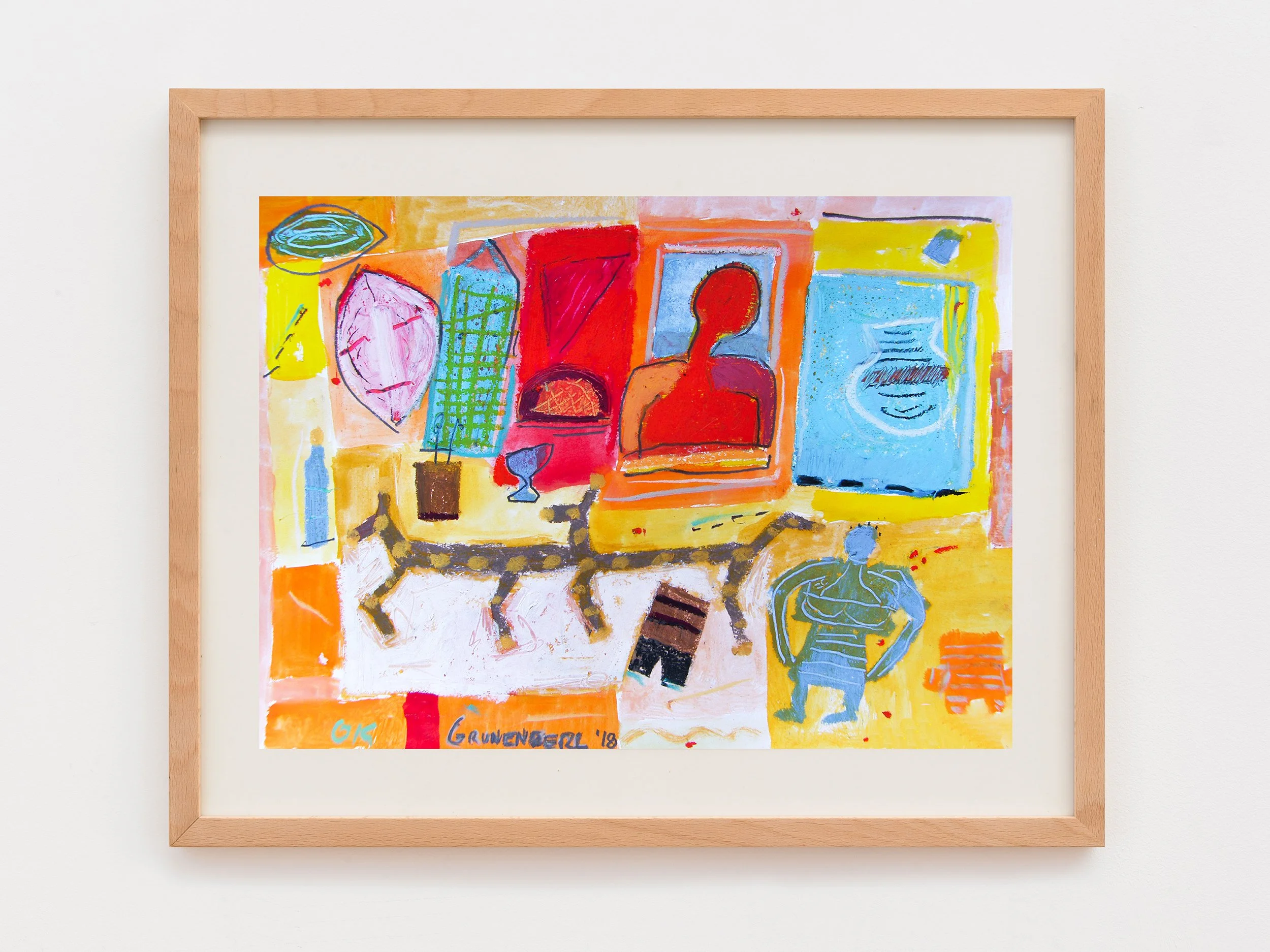 OK, 2018, Mixed technique on paper, 42 x 29 cm