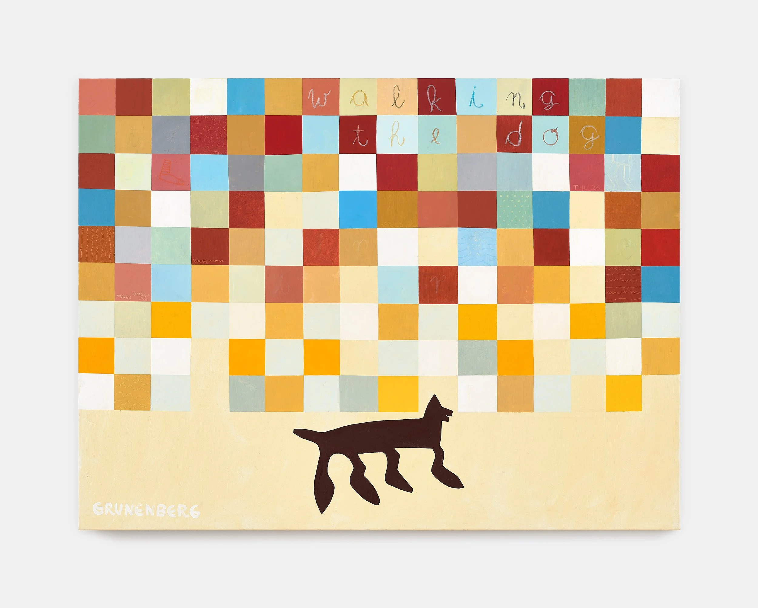 Stephan Grunenberg, Walking the dog, 2024, Acryl auf Leinwand, 120 x 160 cm