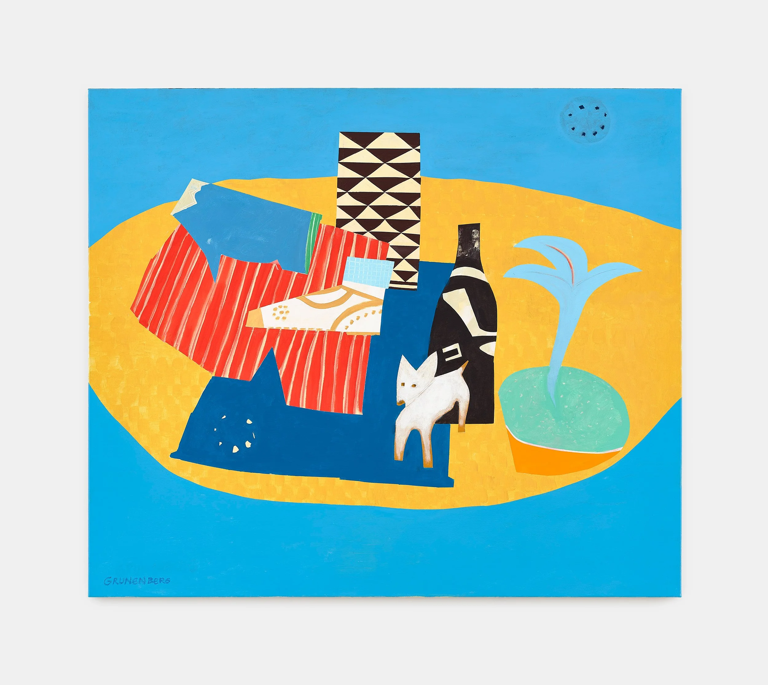 Stephan Grunenberg, Trauminsel, 2024, Acryl auf Leinwand, 120 x 140 cm