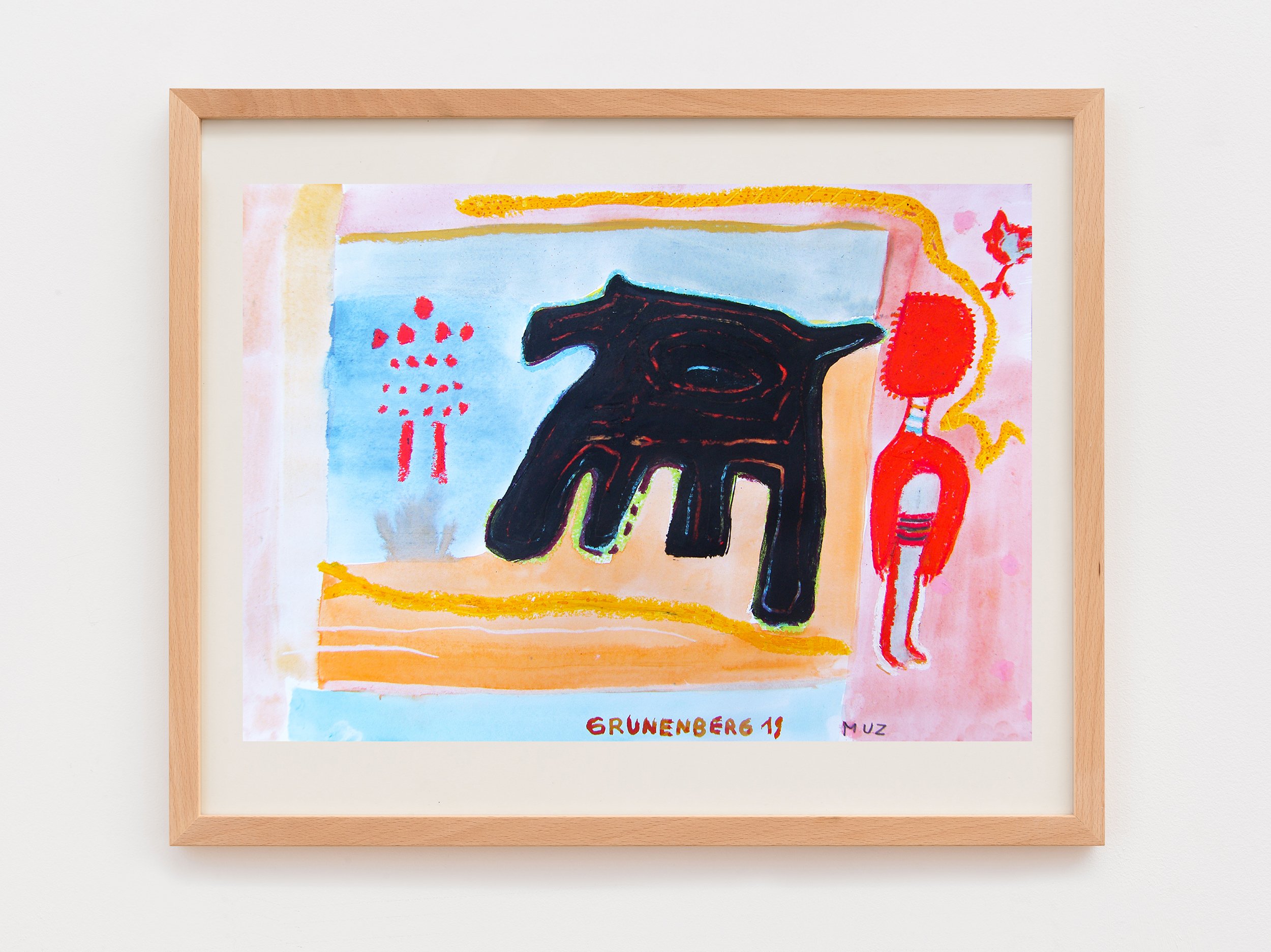 Muz, 2019, Mixed technique on paper, 42 x 29 cm