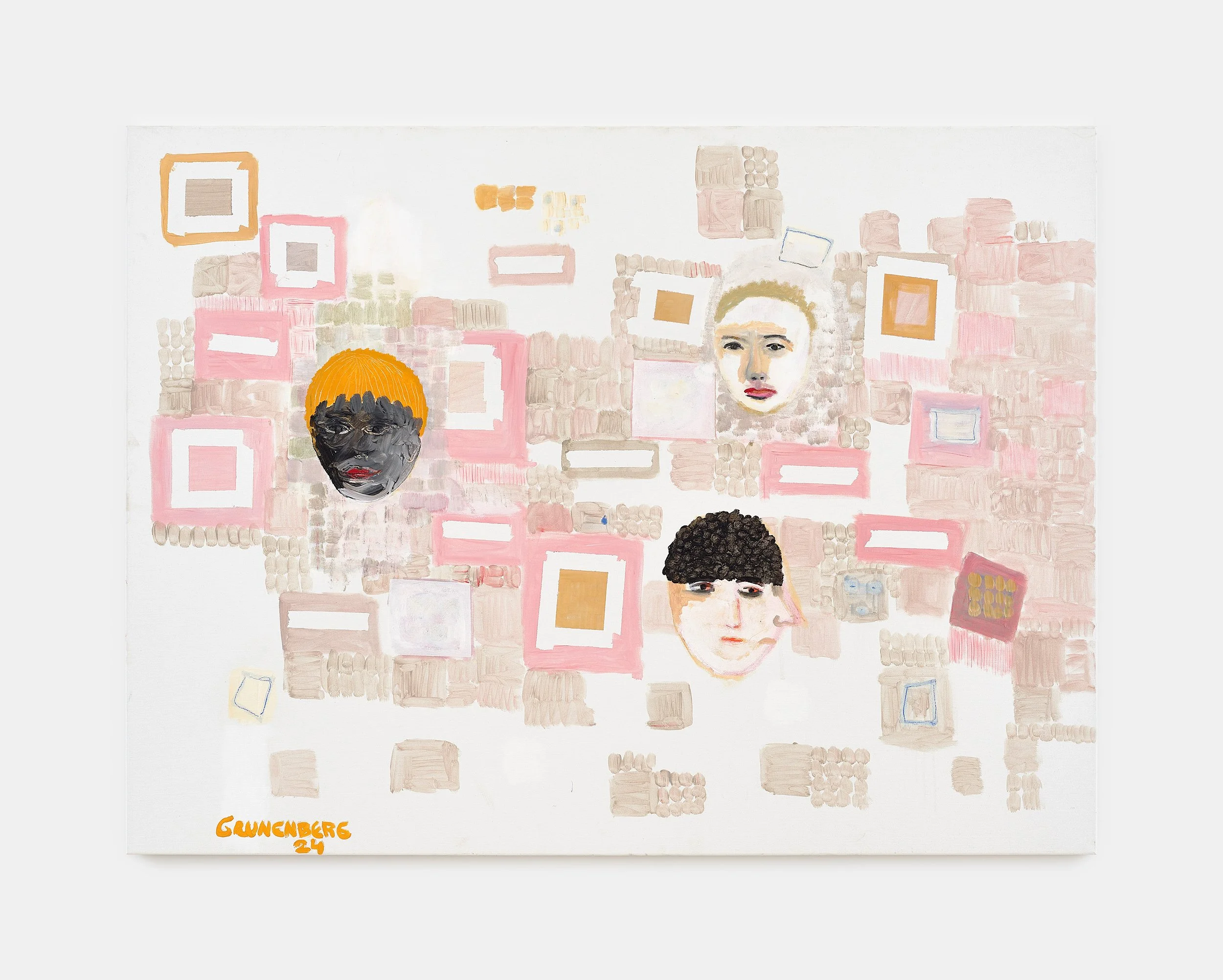 Stephan Grunenberg, Three men in town, 2024, Acryl auf Leinwand, 120 x 160 cm