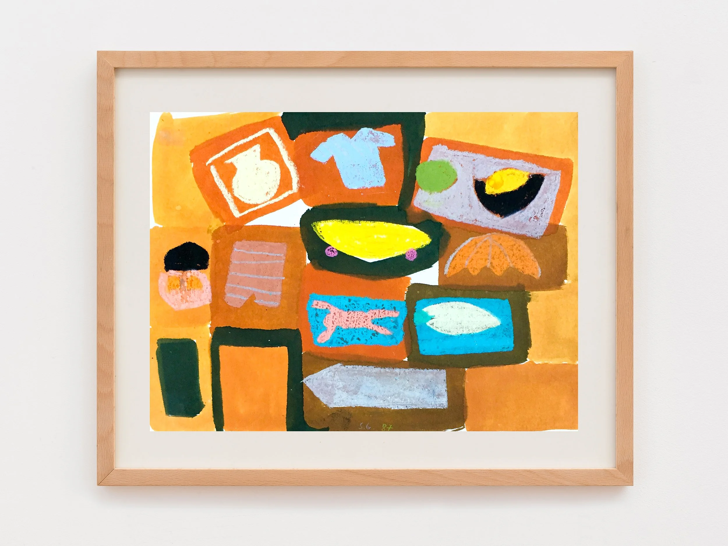O.T., Format: 39 x 31 cm, Papier, Mischtechnik, Jahr: 1986