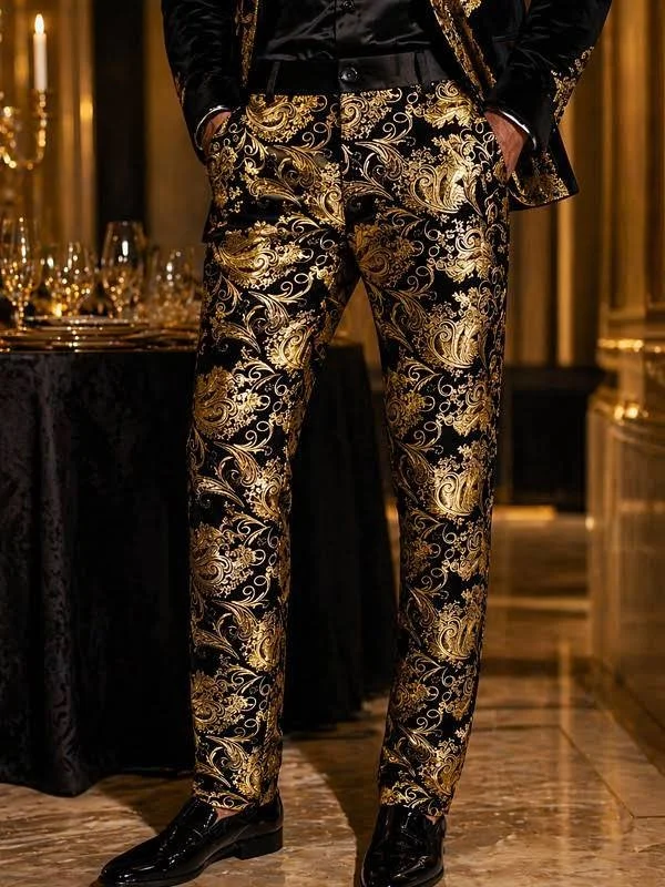 Retro Vintage Baroque 1980s Pants Gentleman Jacquard Floral Fancy Dress Men's Masquerade Cocktail Party Retro Theme Party Adults' Pants.jpeg