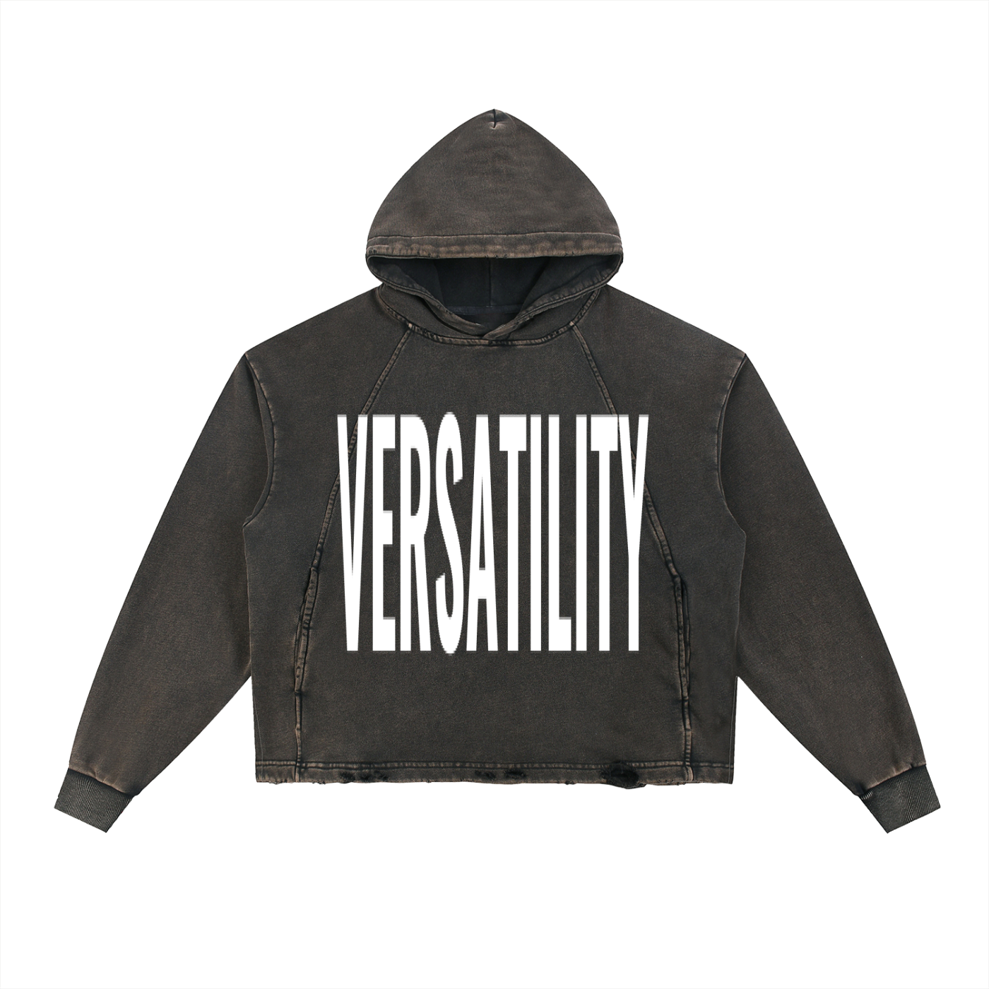 Vintage Washed Frayed-Hem Hoodie