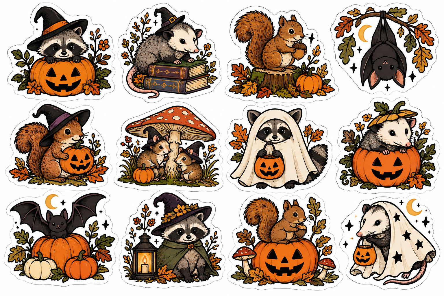 Critter Halloween Stickers