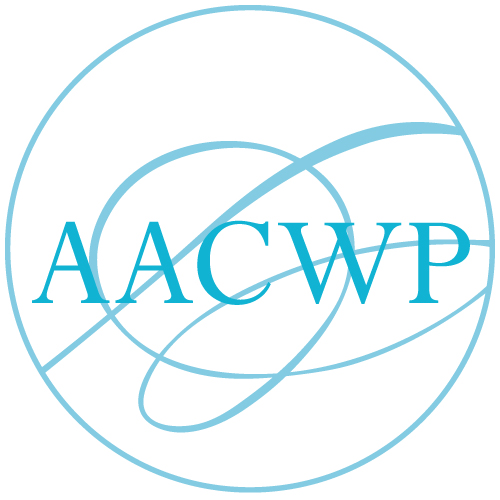 Logo with the text 'AACWP' inside a circle with swirling lines.