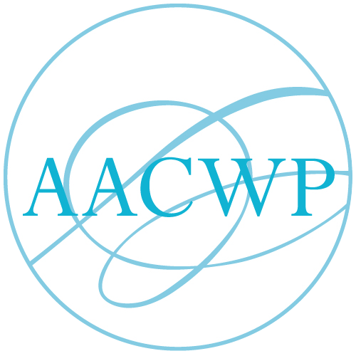 Logo of AACWP with blue circular design and stylized text.