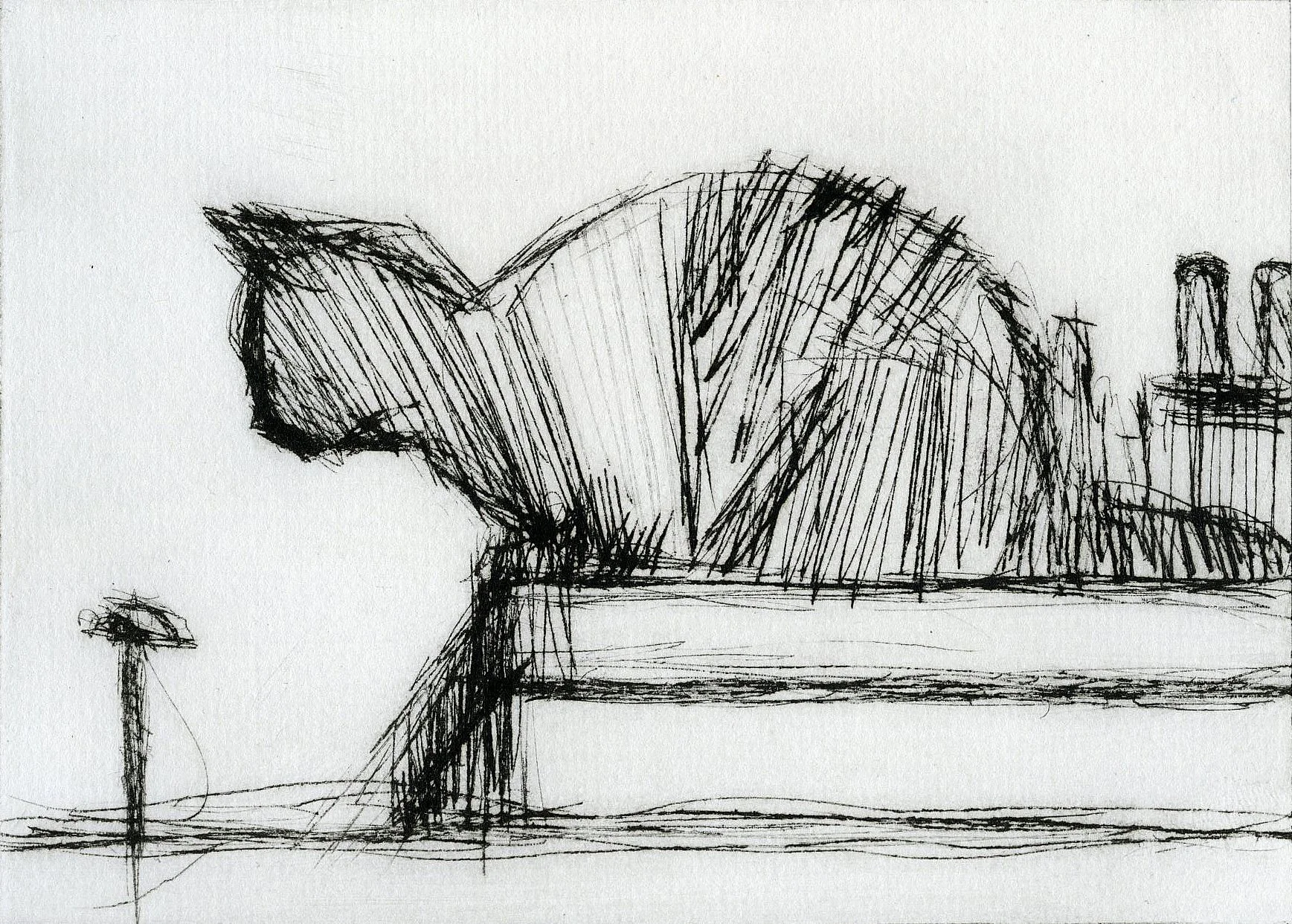 Cat on Roof, 2022, 15x10cm