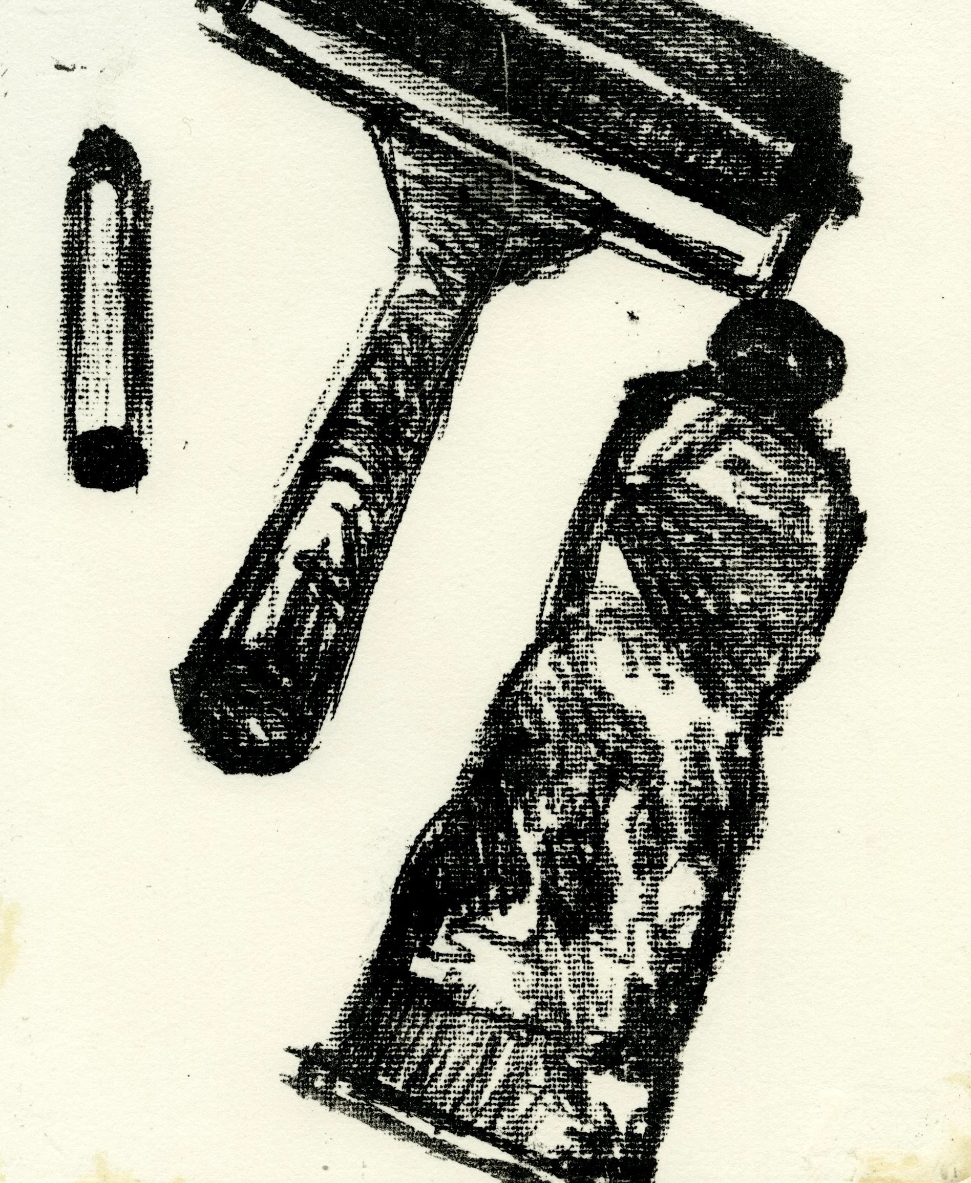Ink, Roller and Crayon, 2024, 15x21cm